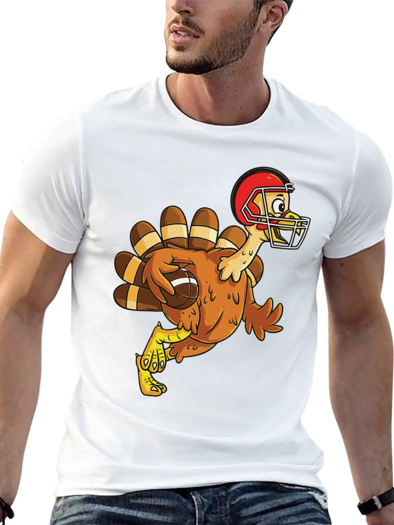 Turkey Football T-Shirt Thanksgiving Tee