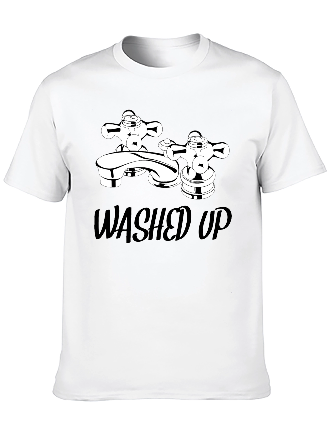 Washed Up Graphic Tee - Black Cotton T-Shirt