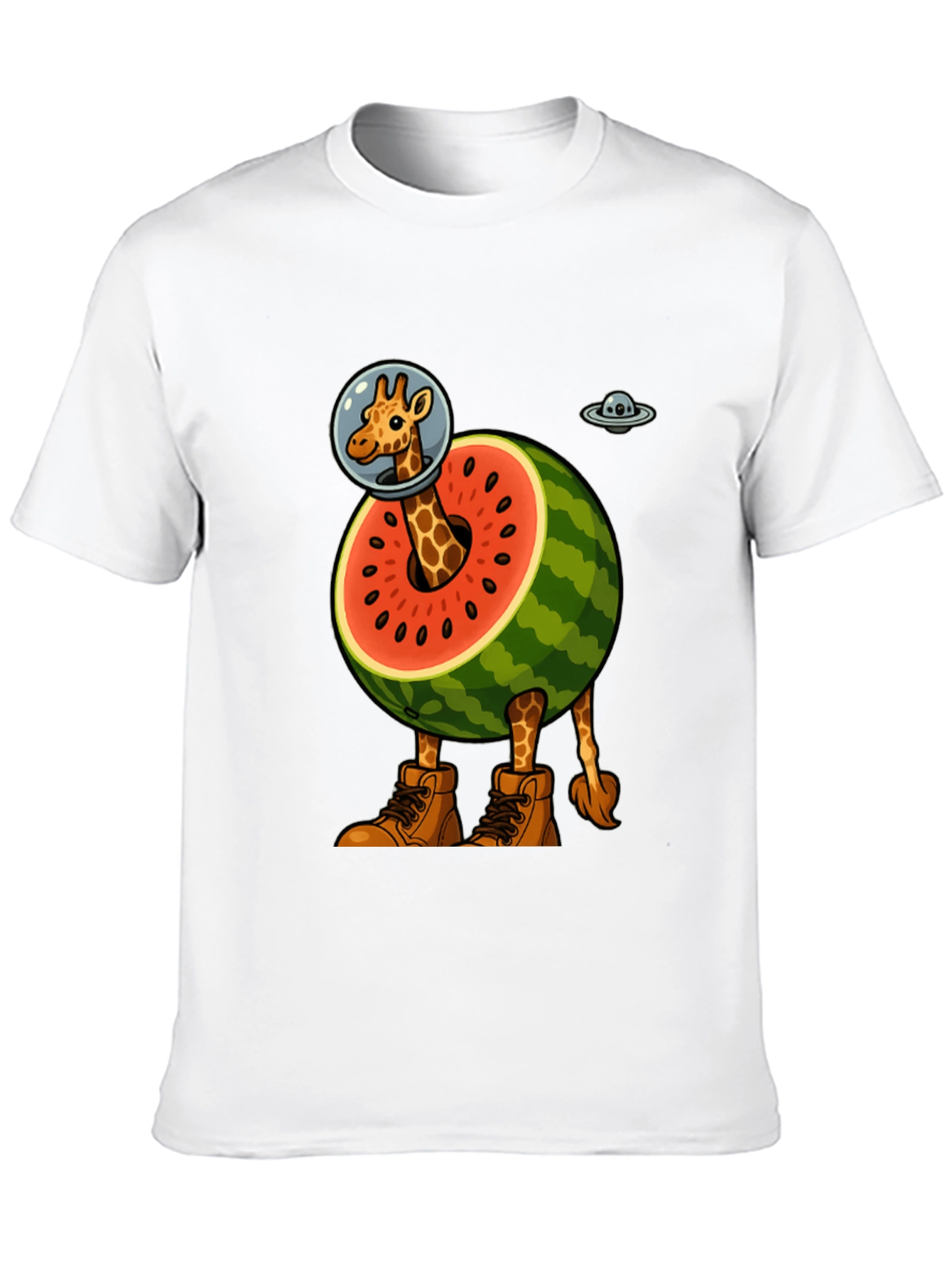 Giraffe Astronaut Watermelon T-Shirt