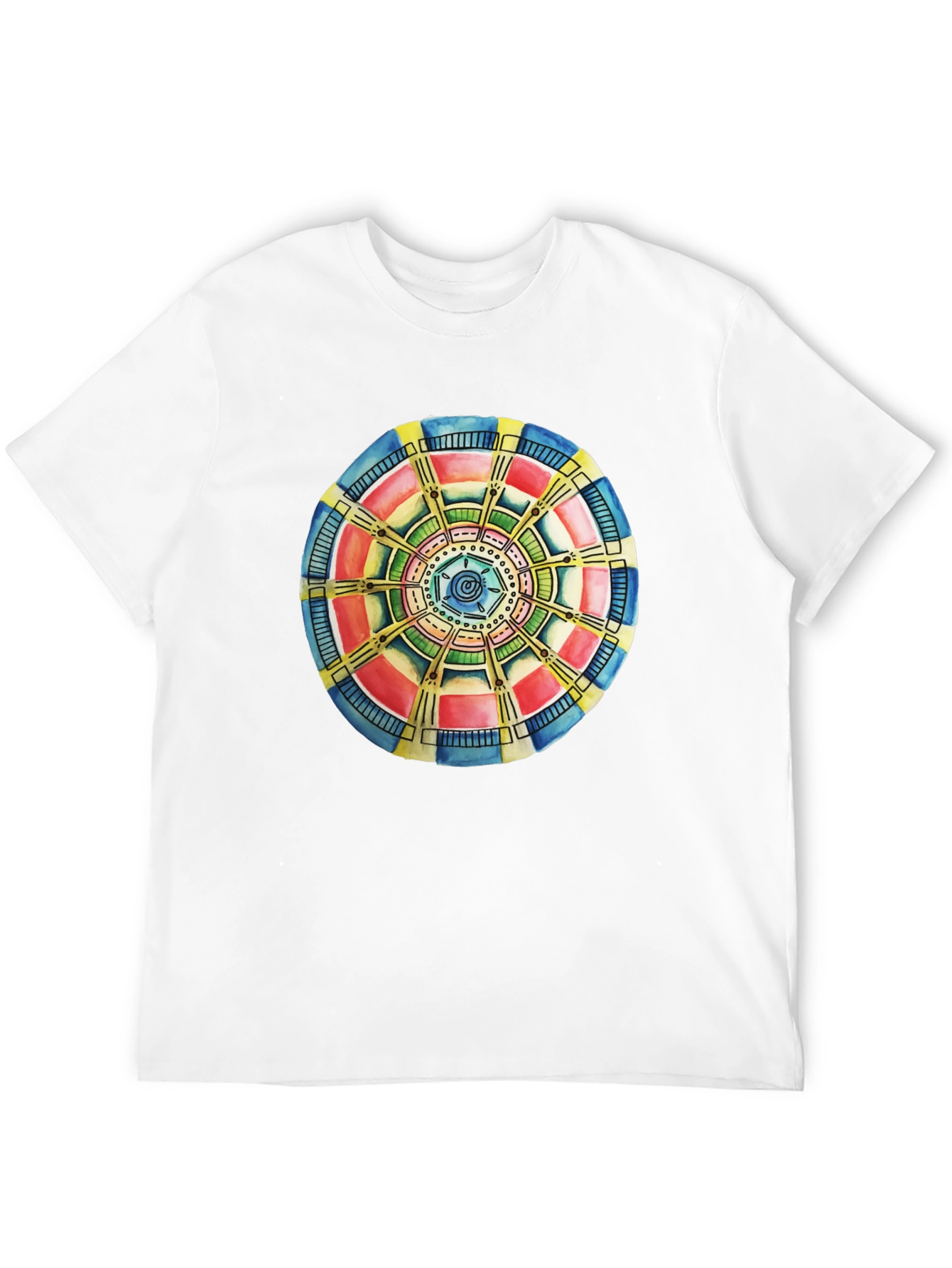 Abstract Mandala Graphic Tee - Black Cotton Comfort