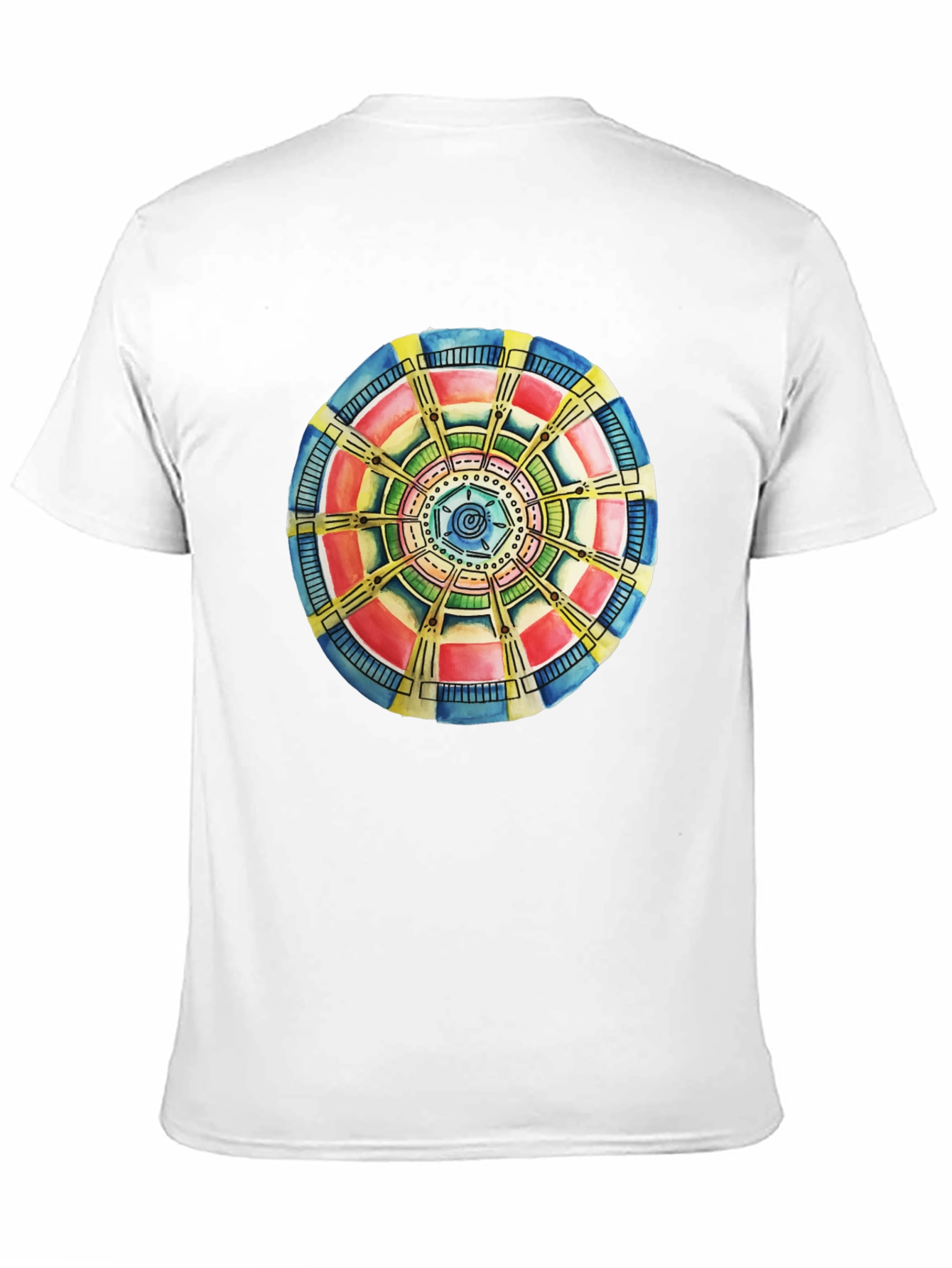Abstract Mandala Graphic Tee - Black Cotton Comfort
