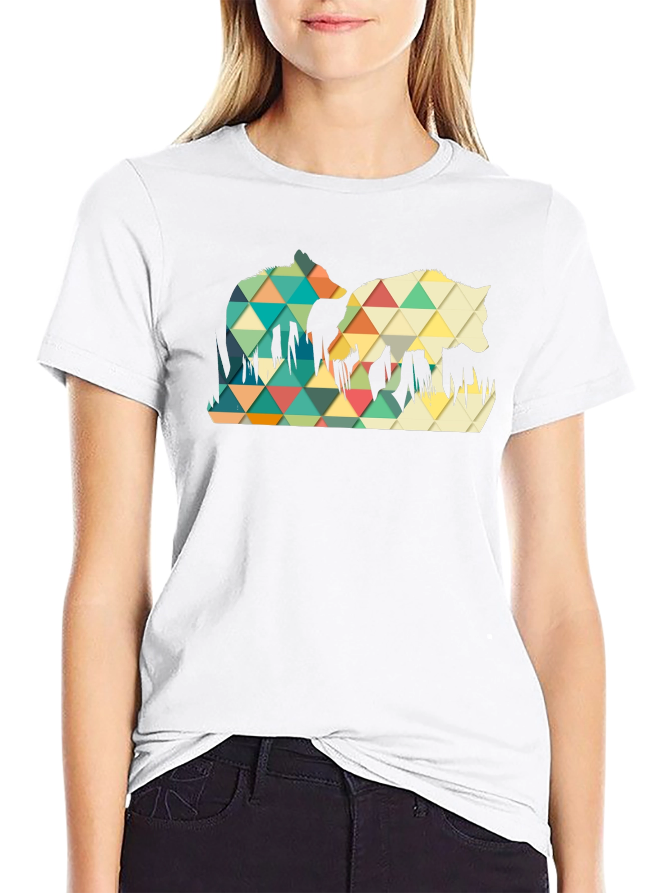 Geometric Wolf Graphic Tee