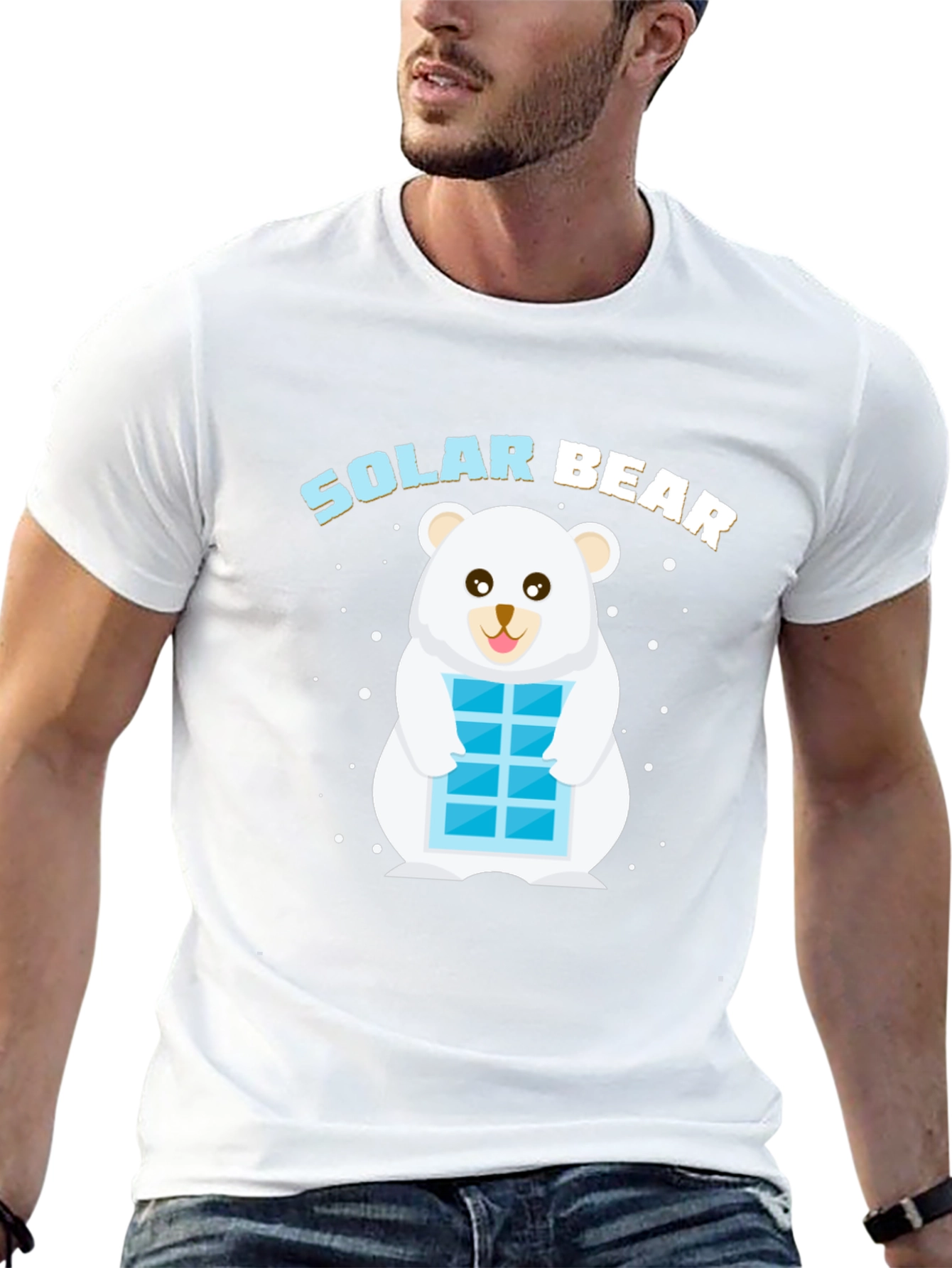 Solar Bear Graphic T-Shirt - Black Cotton Blend