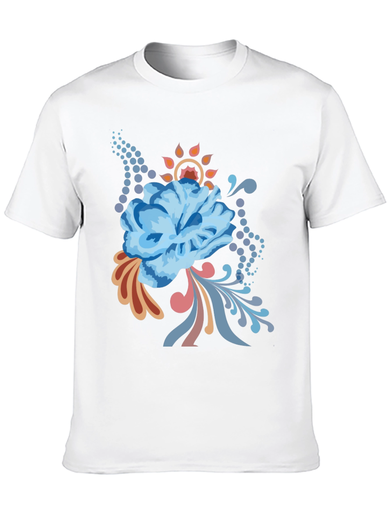 Floral Graphic Tee - Black Cotton Comfort