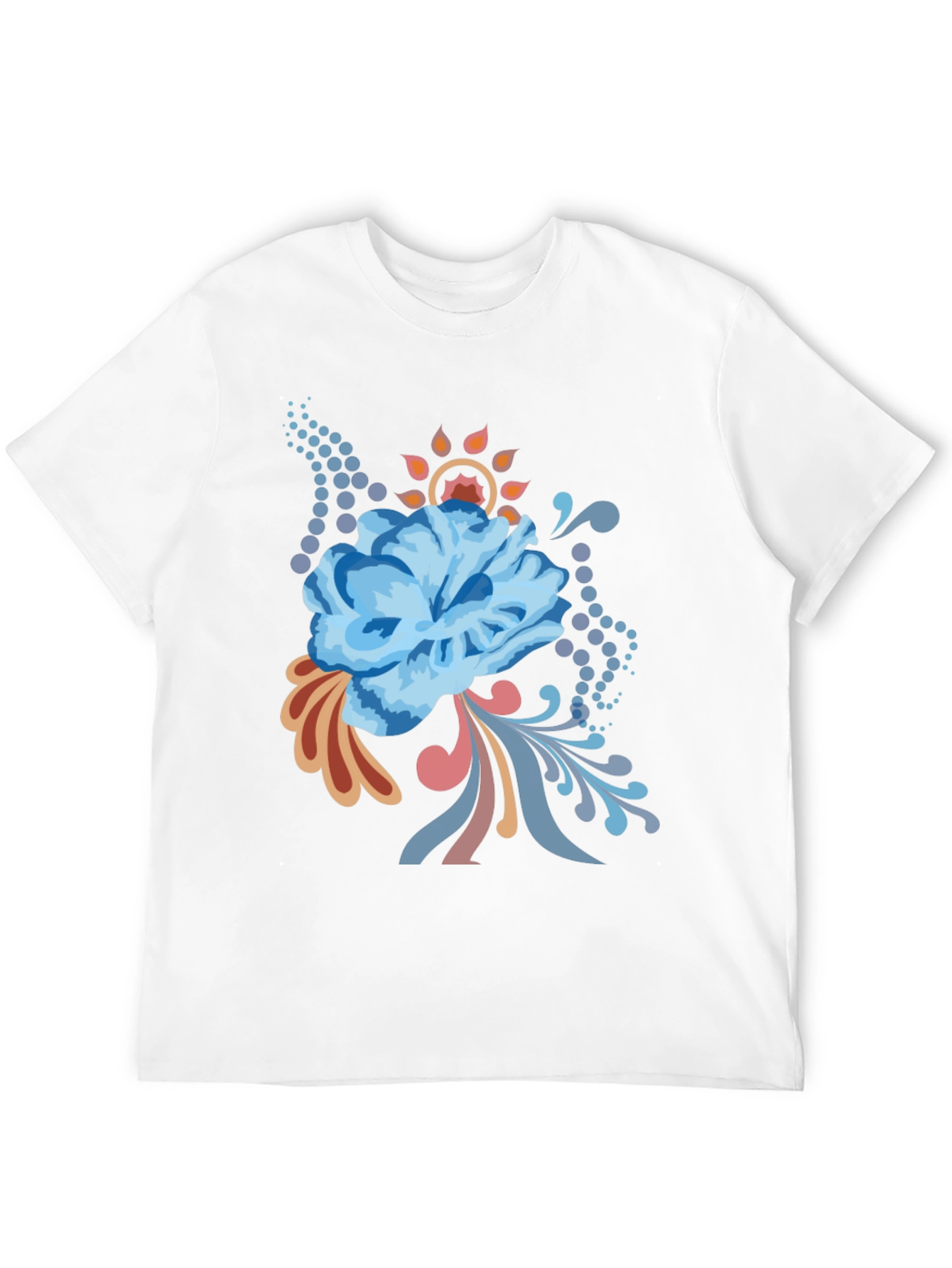 Floral Graphic Tee - Black Cotton Comfort