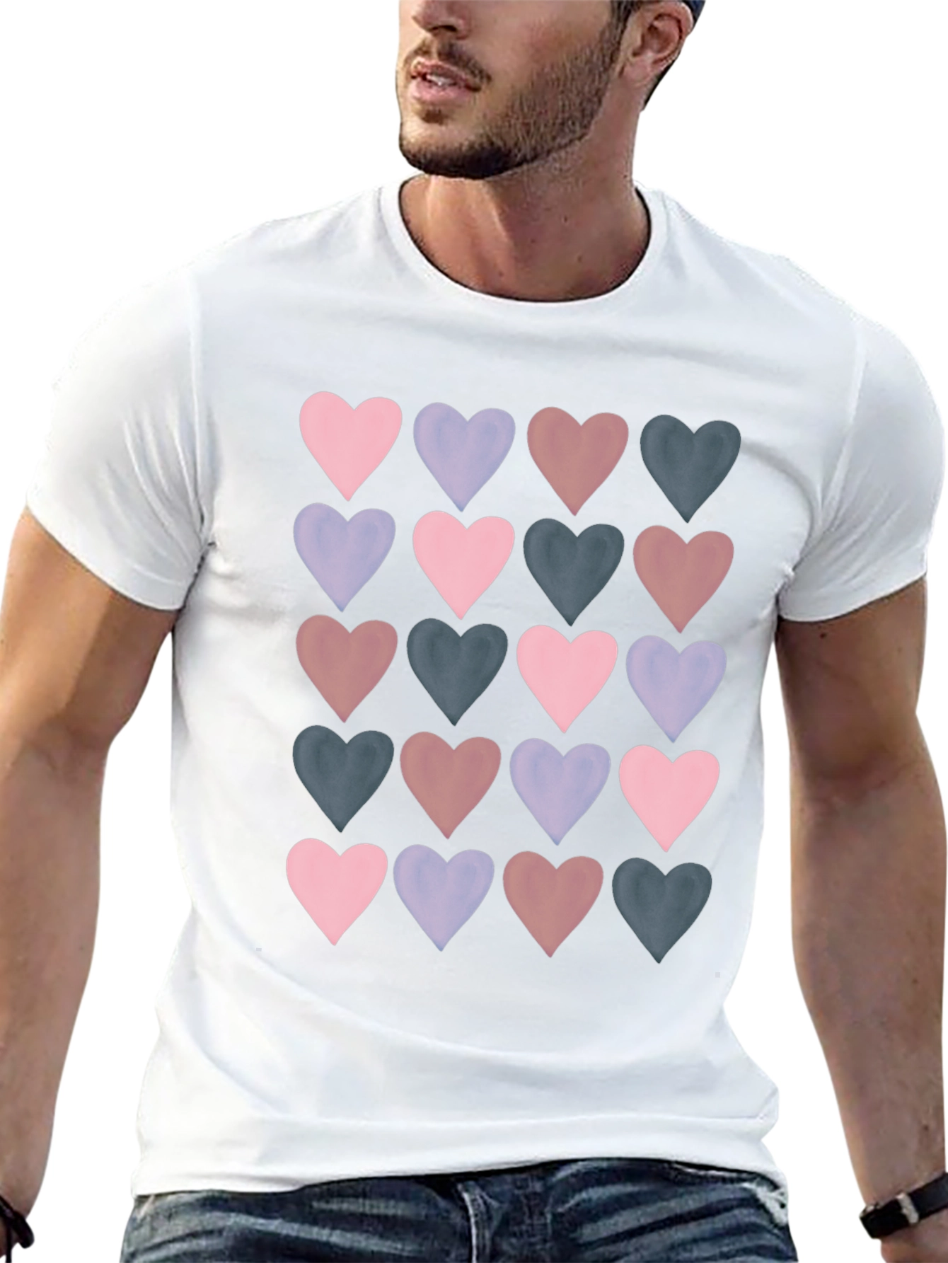 Heart Pattern T-Shirt - Stylish Casual Wear