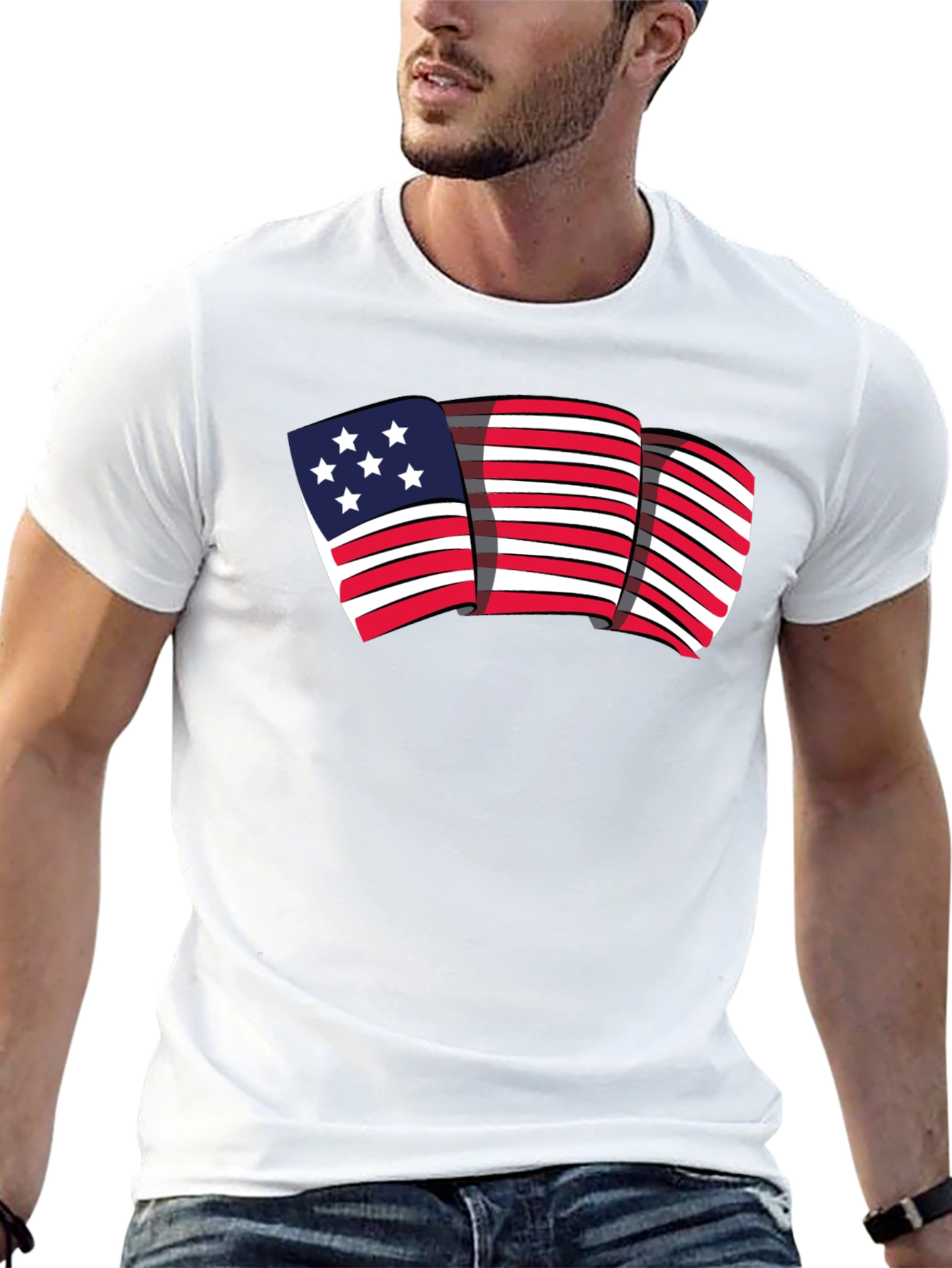 American Flag Graphic Tee - Patriotic Style