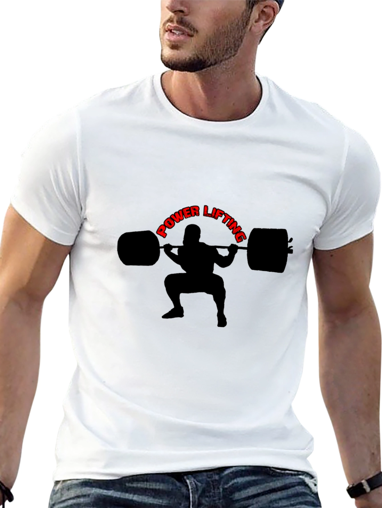 Powerlifting Graphic Tee - Black Cotton T-Shirt
