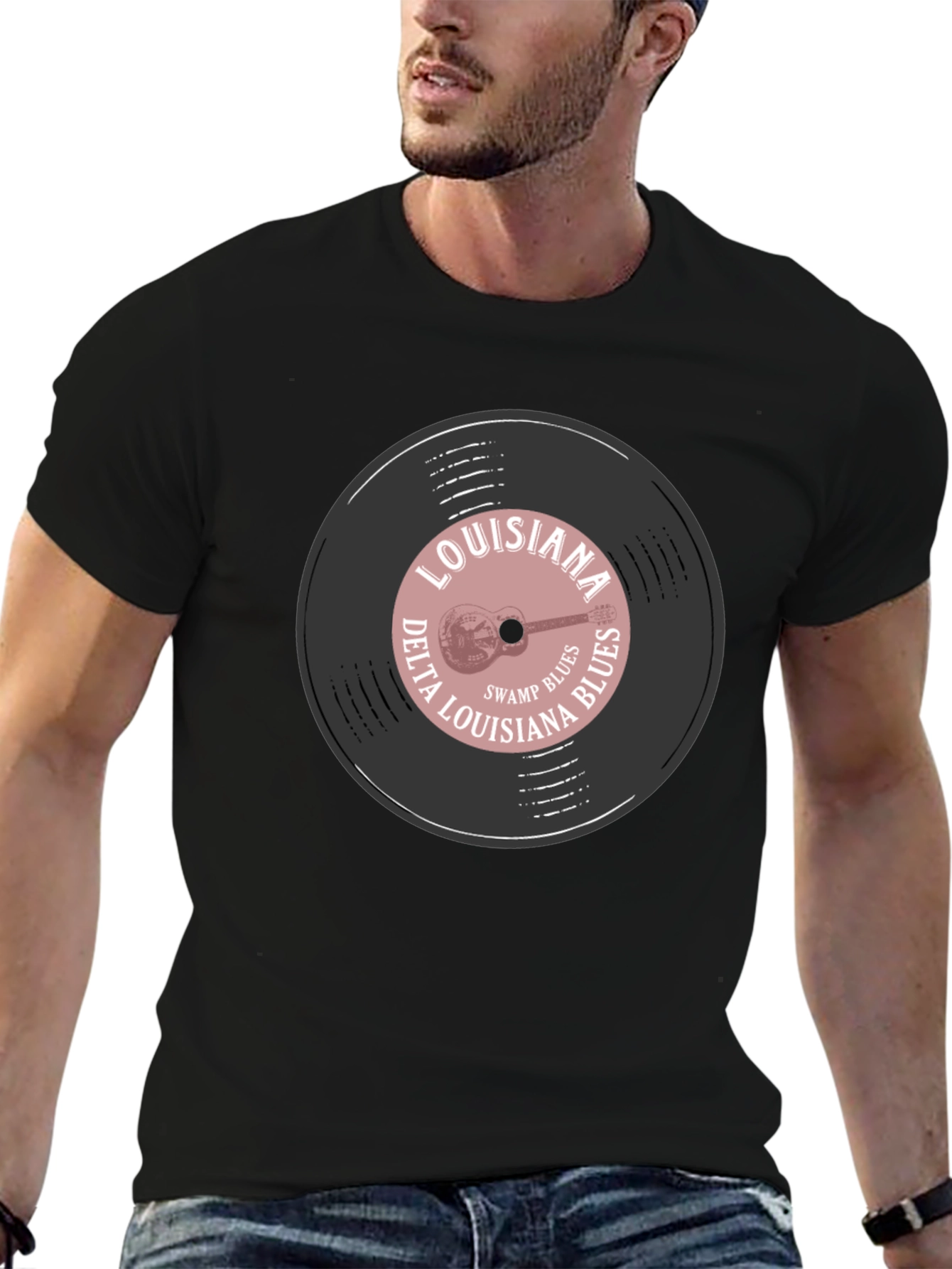 Louisiana Delta Blues Record Graphic T-Shirt
