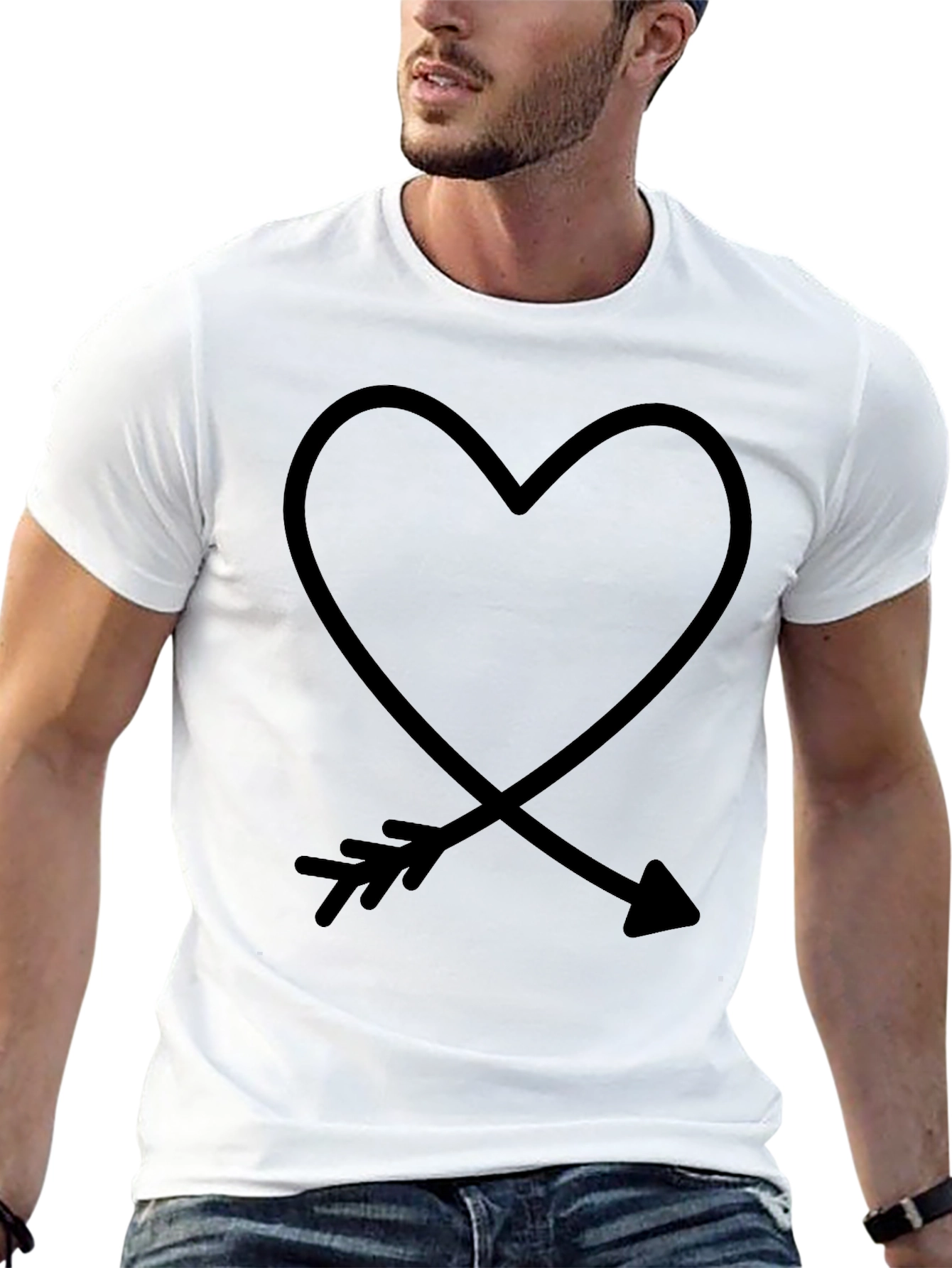 Heart & Arrow Graphic Tee - Mens Black T-Shirt
