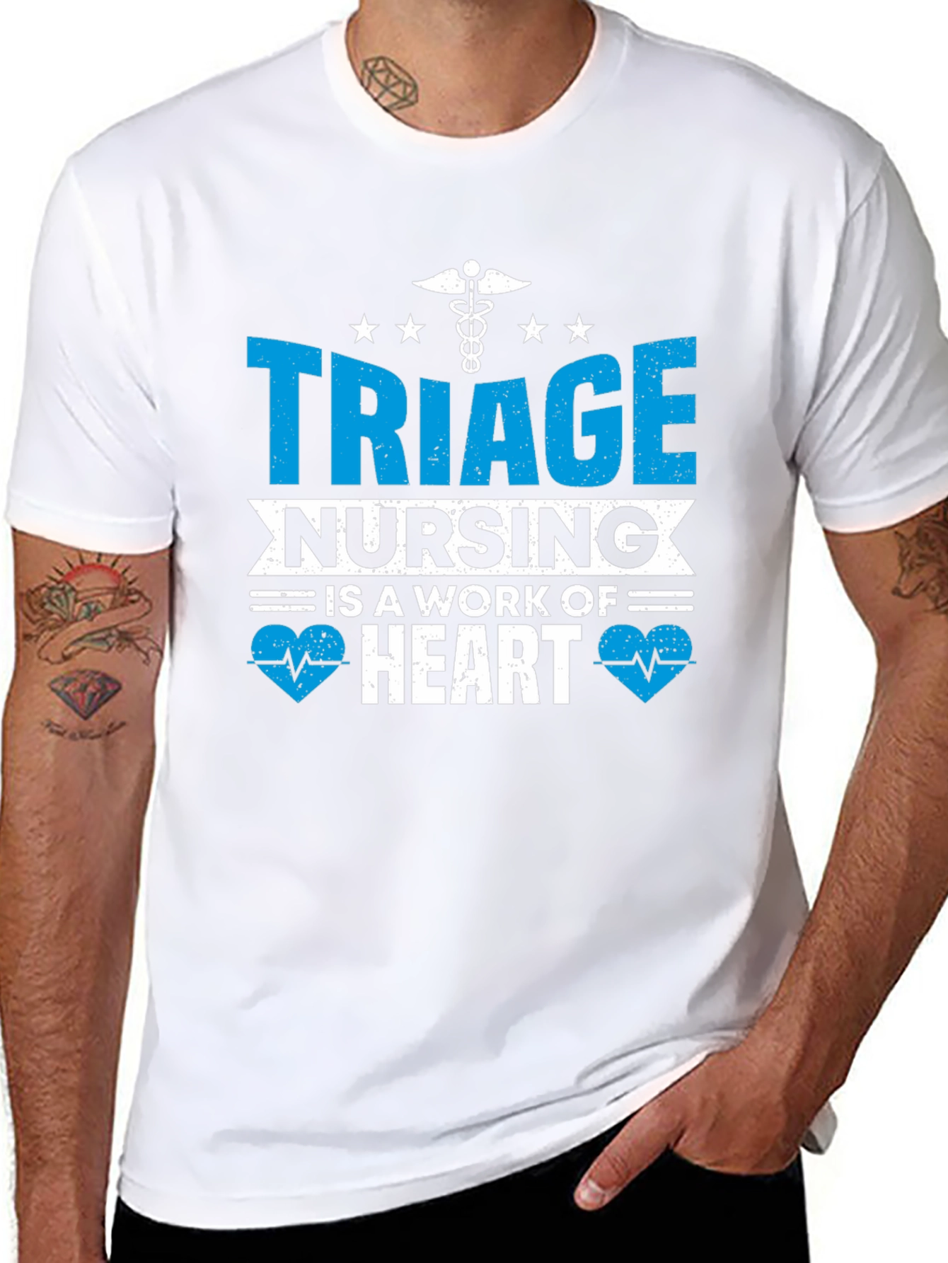 Triage Nursing Heart T-Shirt - Black Cotton Tee