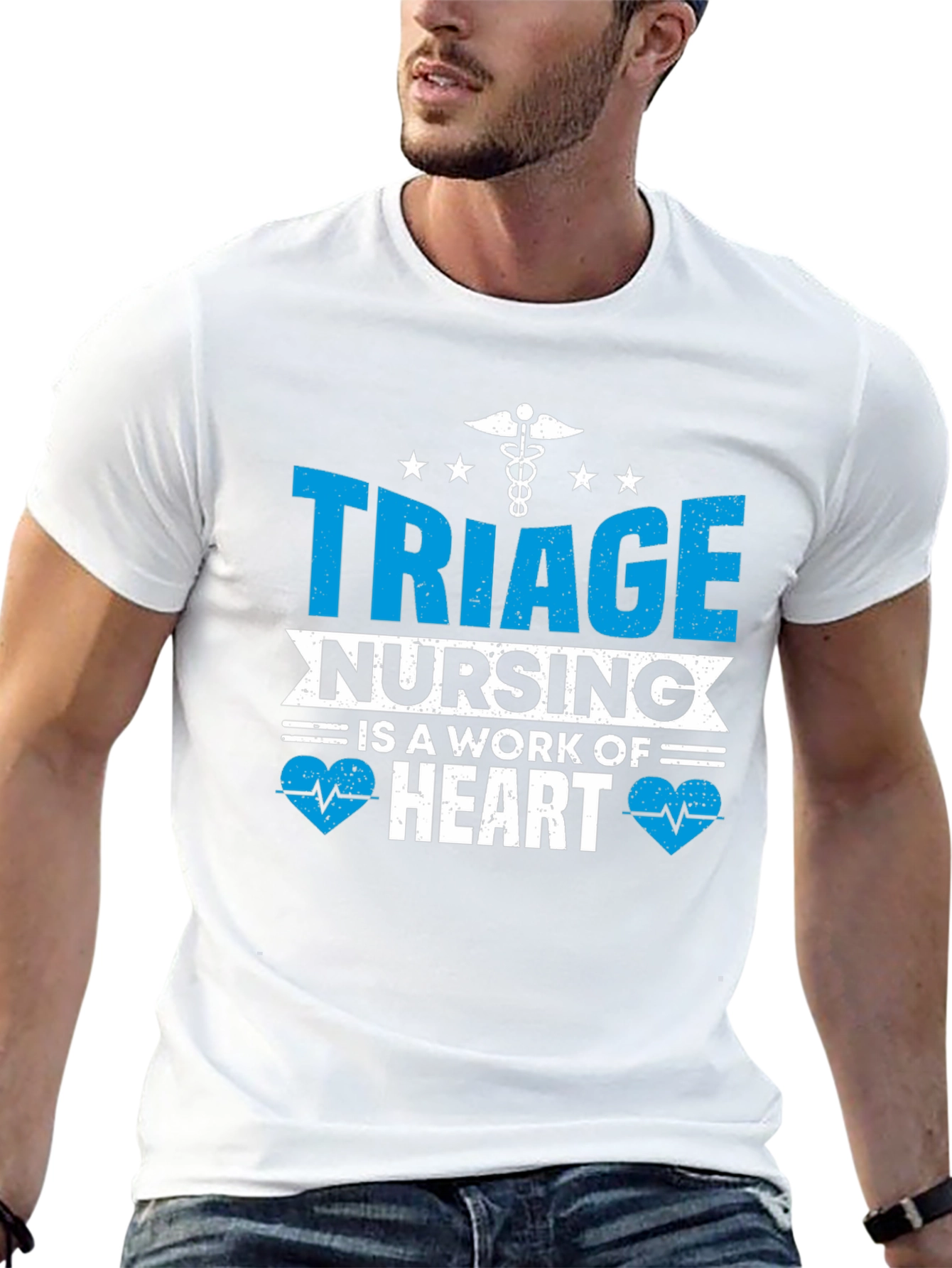 Triage Nursing Heart T-Shirt - Black Cotton Tee