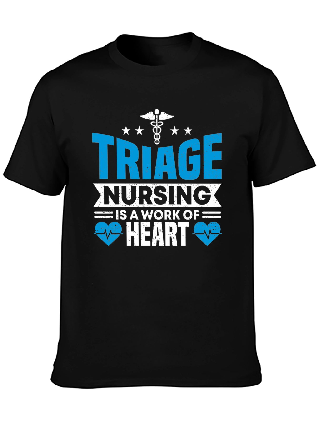 Triage Nursing Heart T-Shirt - Black Cotton Tee