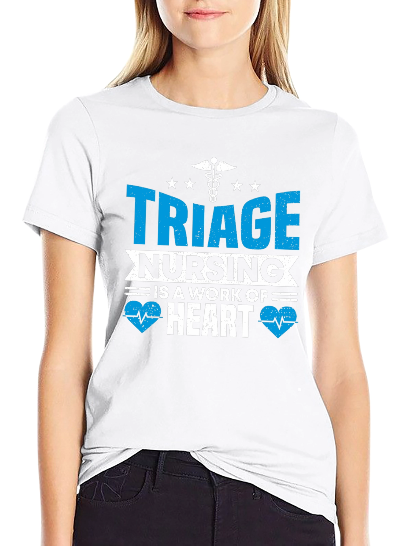 Triage Nursing Heart T-Shirt - Black Cotton Tee