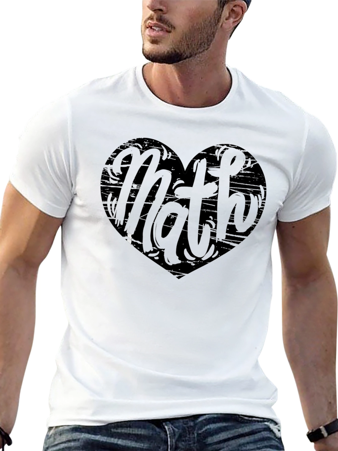 Math Heart Graphic Tee - Black Cotton Shirt