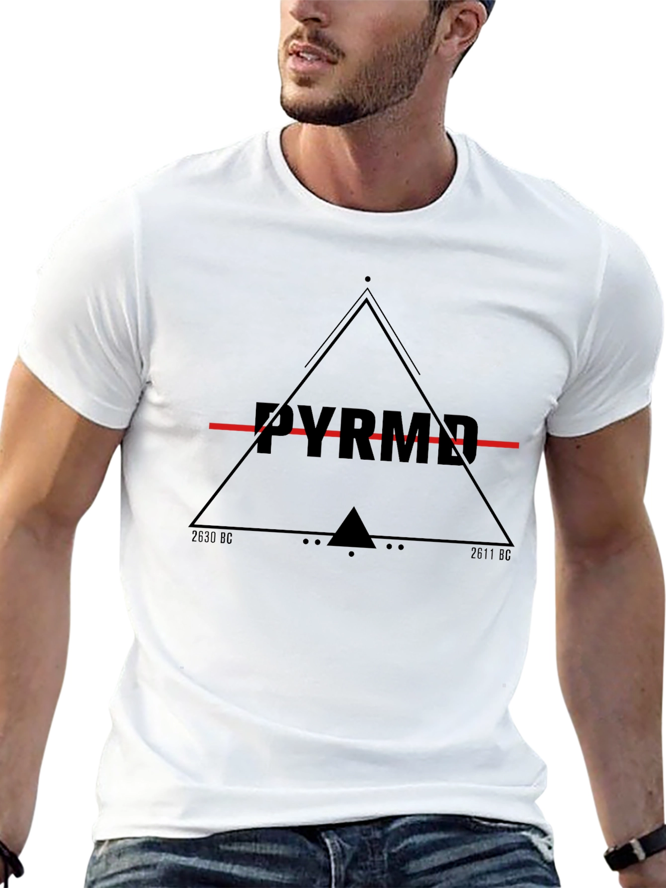 Mens Black Pyramid Graphic Tee