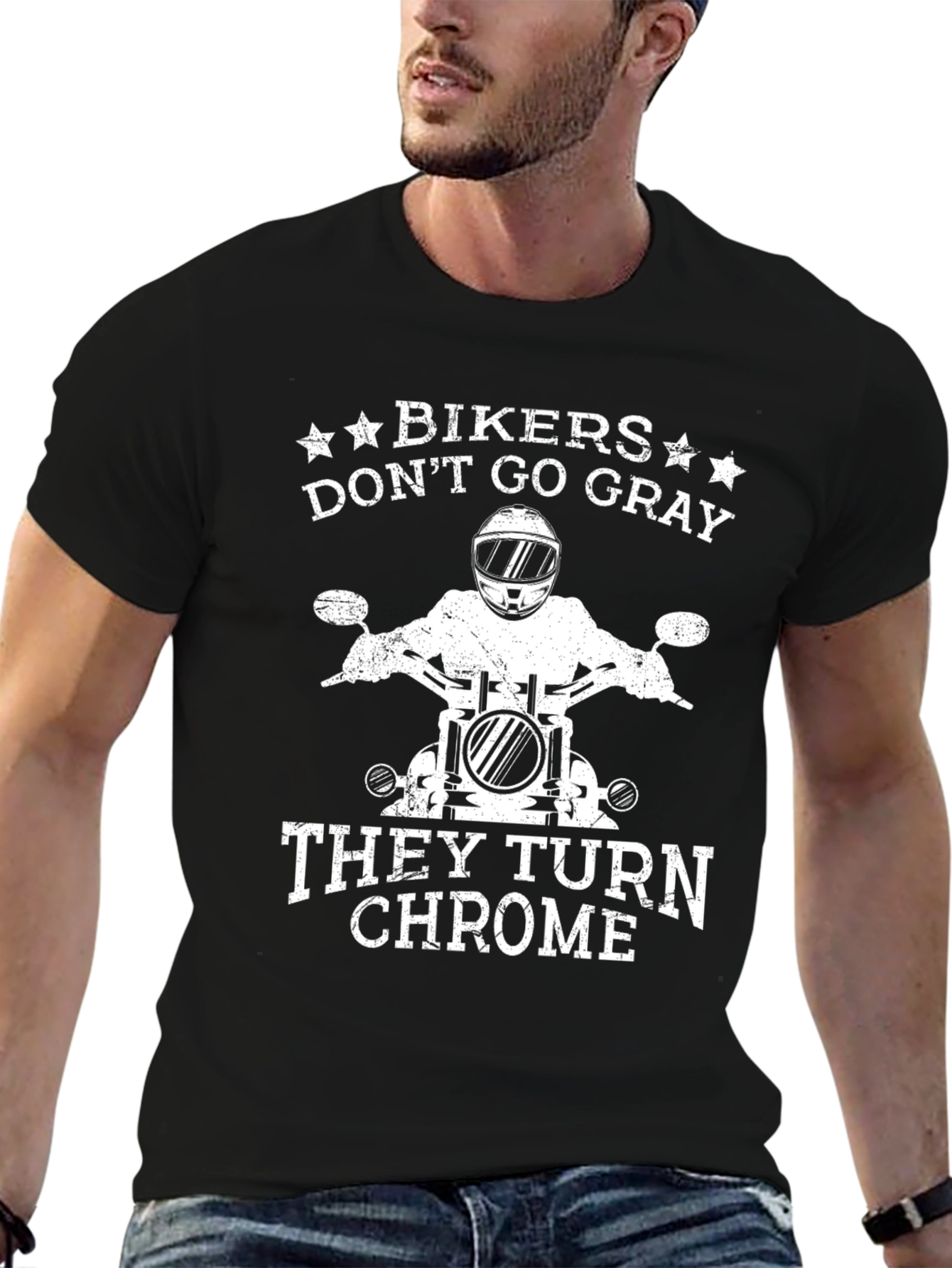 Bikers Turn Chrome Graphic Tee - Ride in Style
