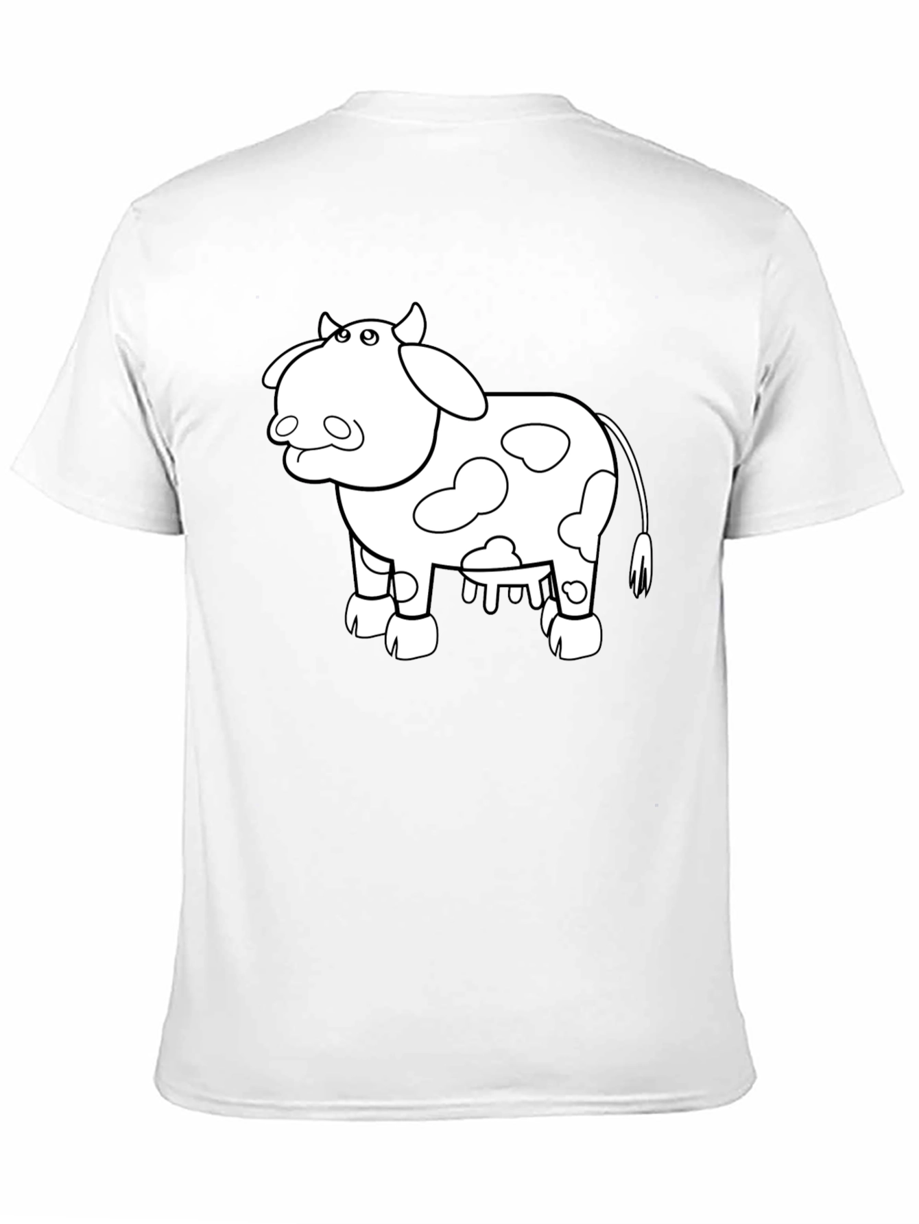Cow Graphic Print T-Shirt - Casual Black Tee