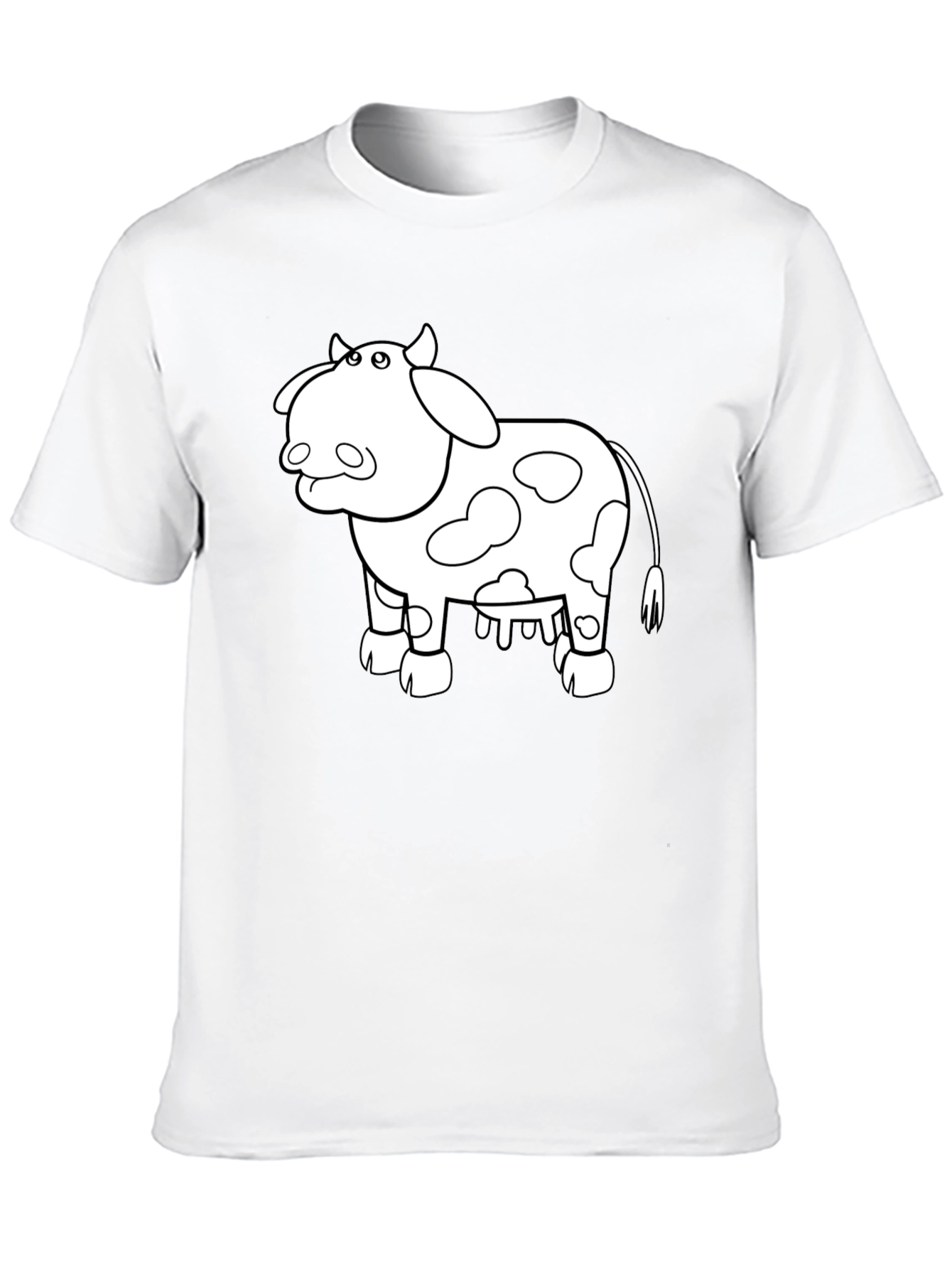 Cow Graphic Print T-Shirt - Casual Black Tee