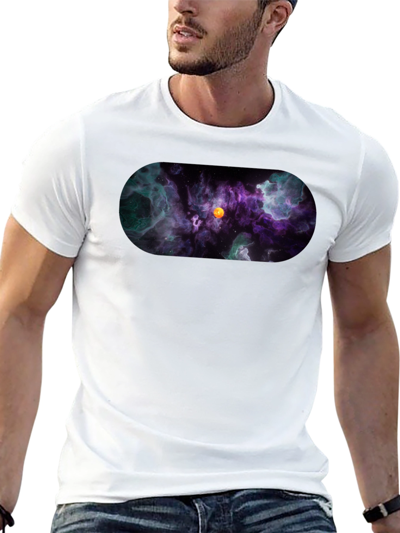 Nebula Print Black T-Shirt