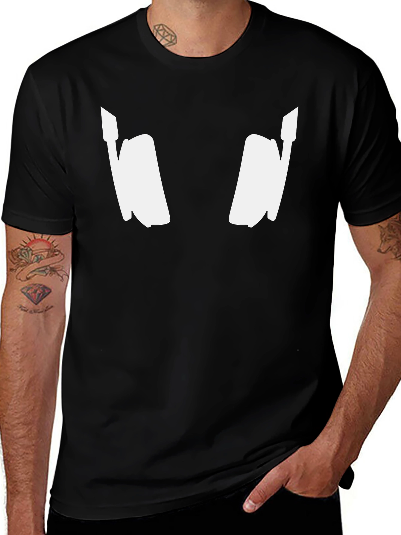 DJ Headphones Graphic Tee - Black Cotton Blend