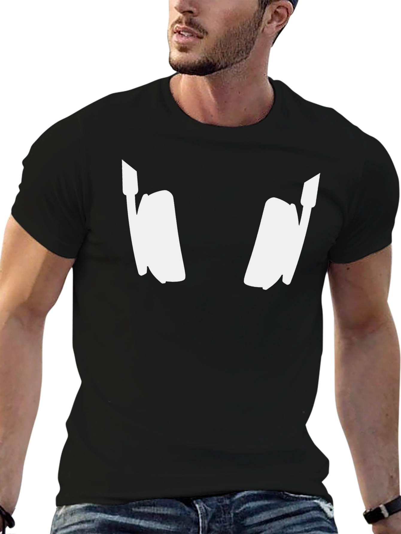 DJ Headphones Graphic Tee - Black Cotton Blend