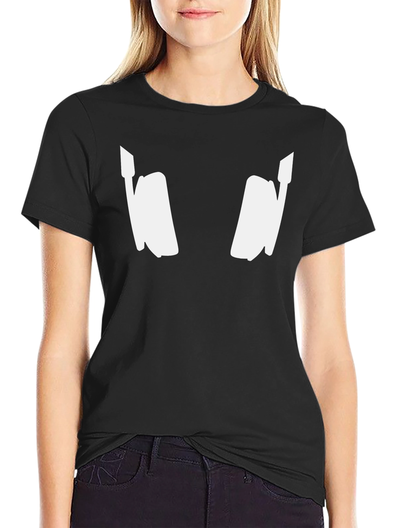 DJ Headphones Graphic Tee - Black Cotton Blend