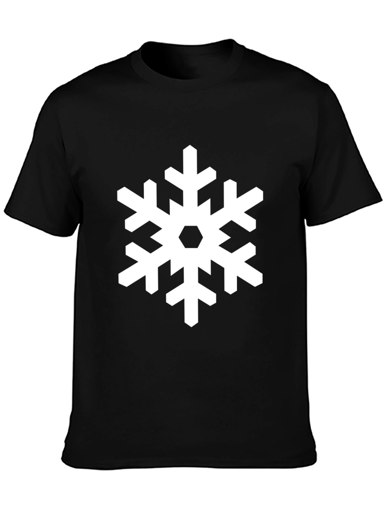 Snowflake Graphic Print Black T-Shirt