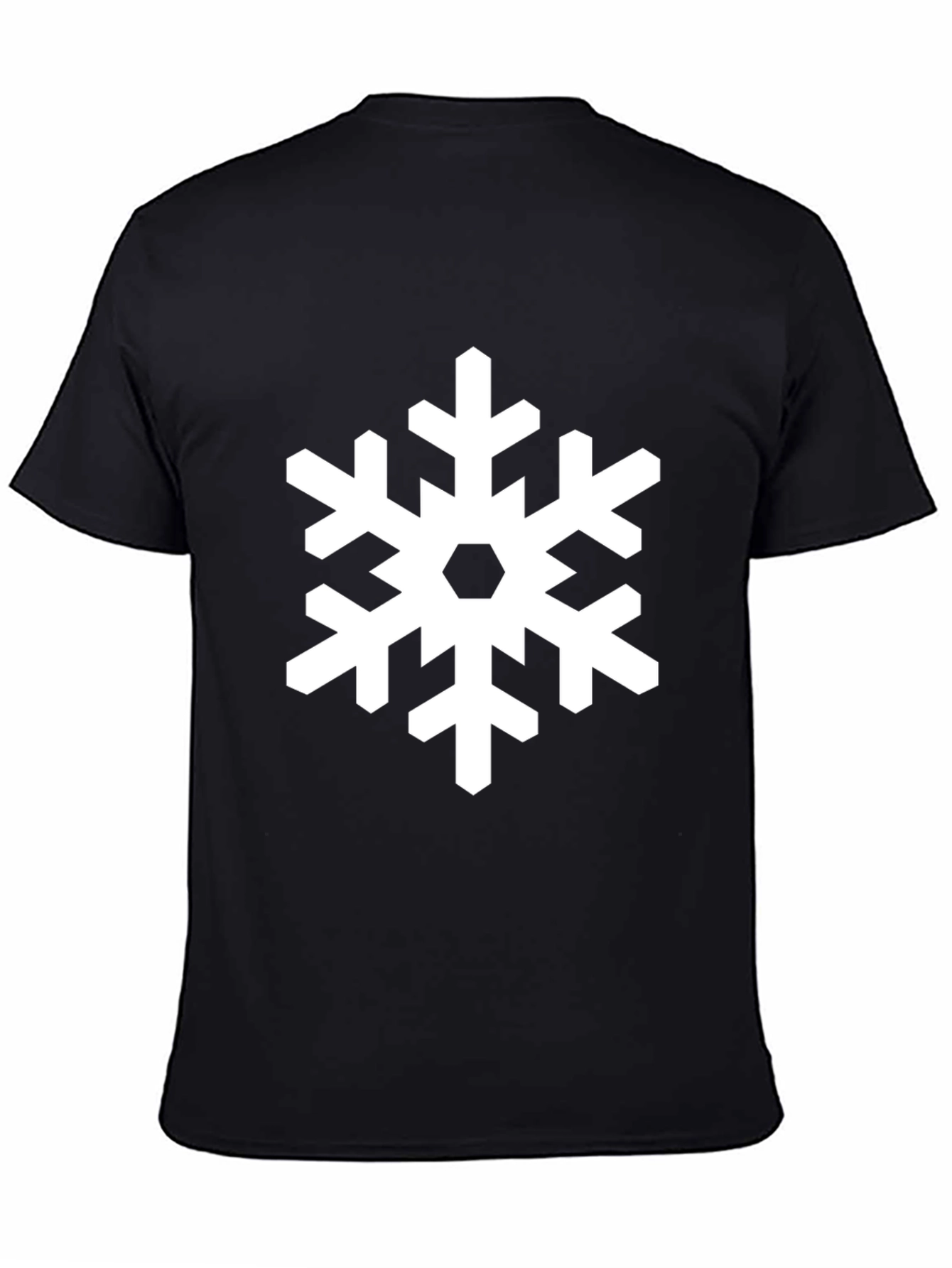 Snowflake Graphic Print Black T-Shirt