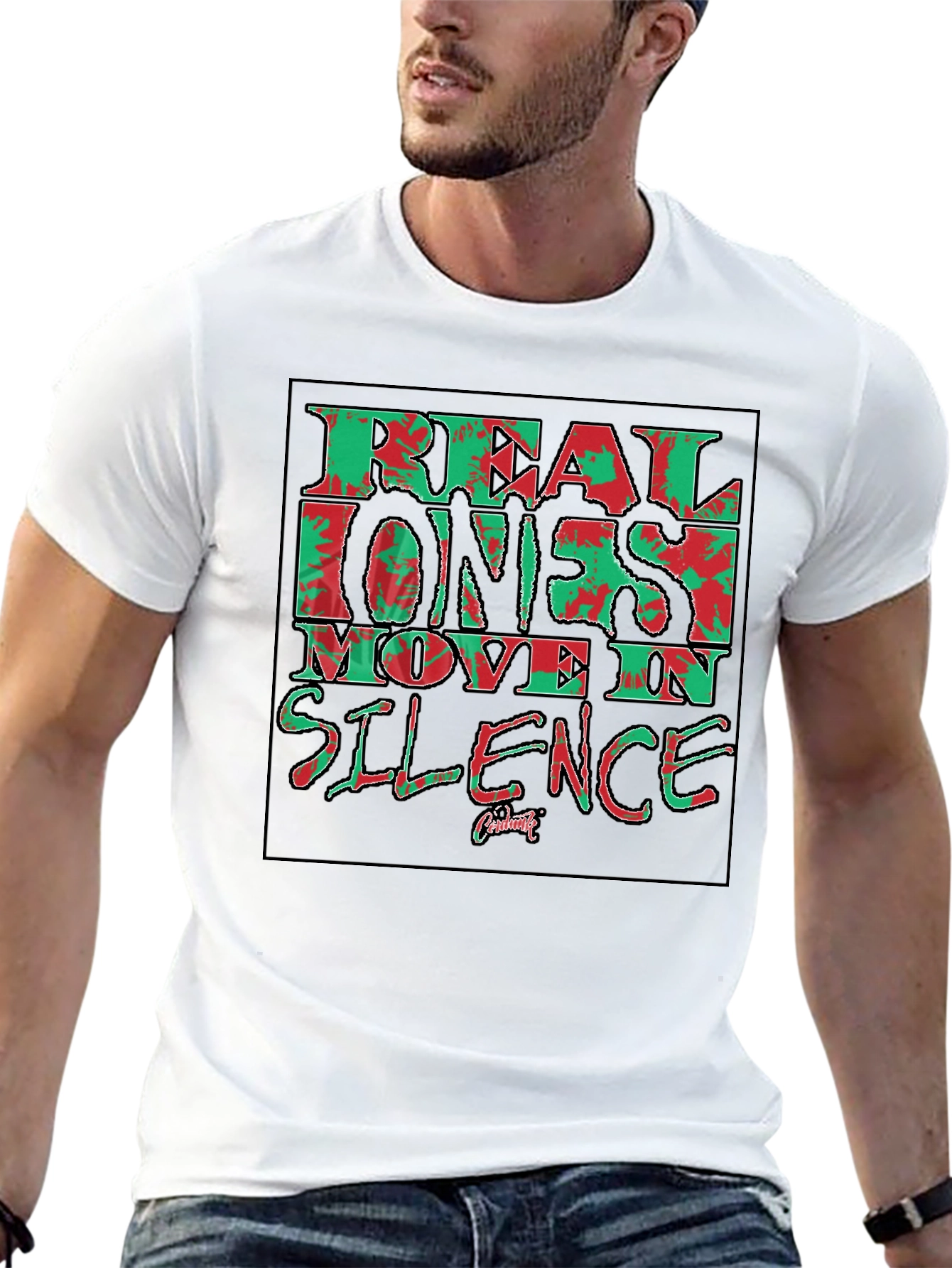 Real Ones Move in Silence Black T-Shirt Graphic Tee