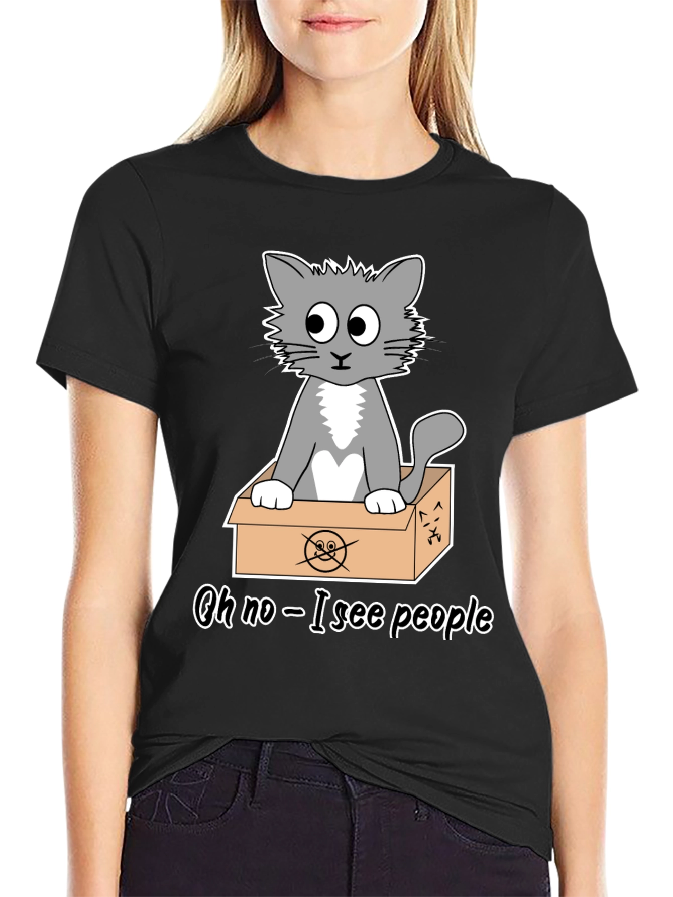 Cat in a Box T-Shirt - Funny Graphic Tee