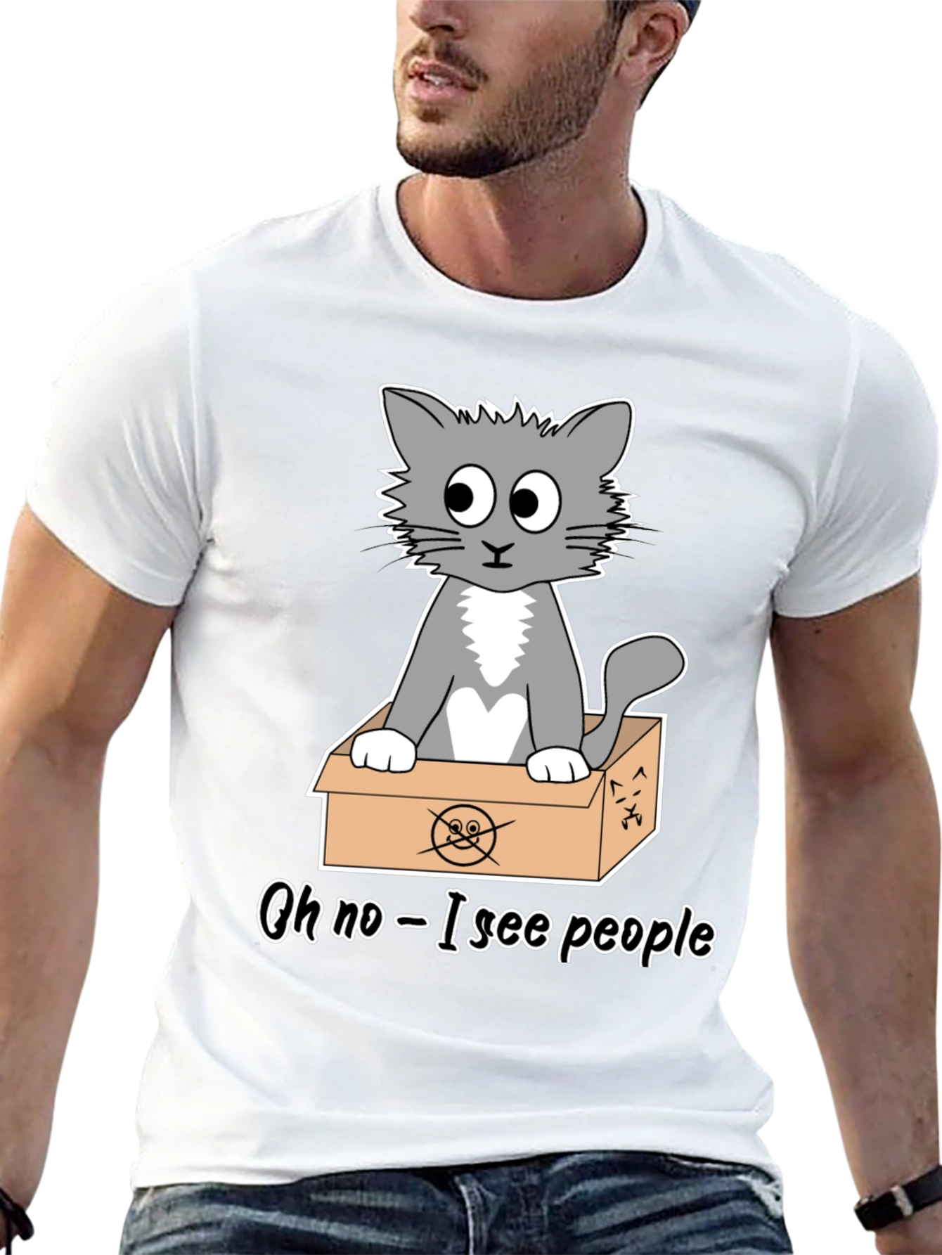 Cat in a Box T-Shirt - Funny Graphic Tee