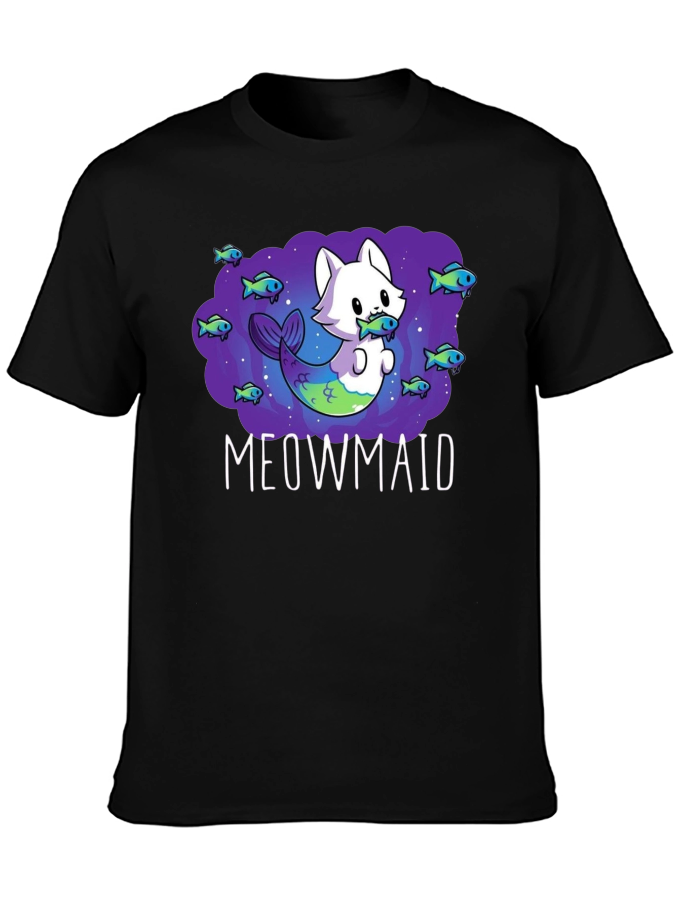 Meowmaid Graphic T-Shirt - Cute Cat Mermaid Design