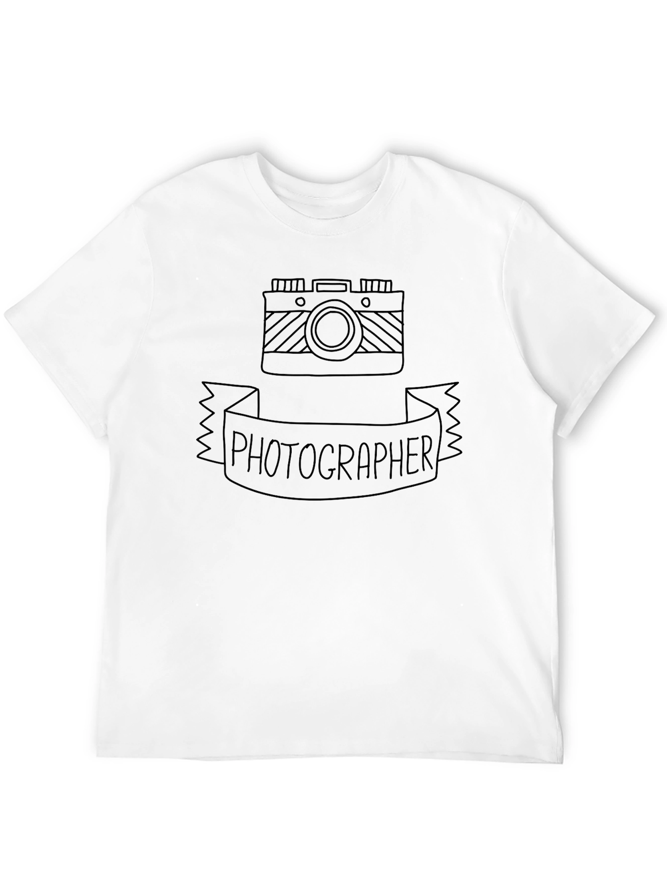 Photographer Camera Graphic Tee - Black Crewneck T-Shirt