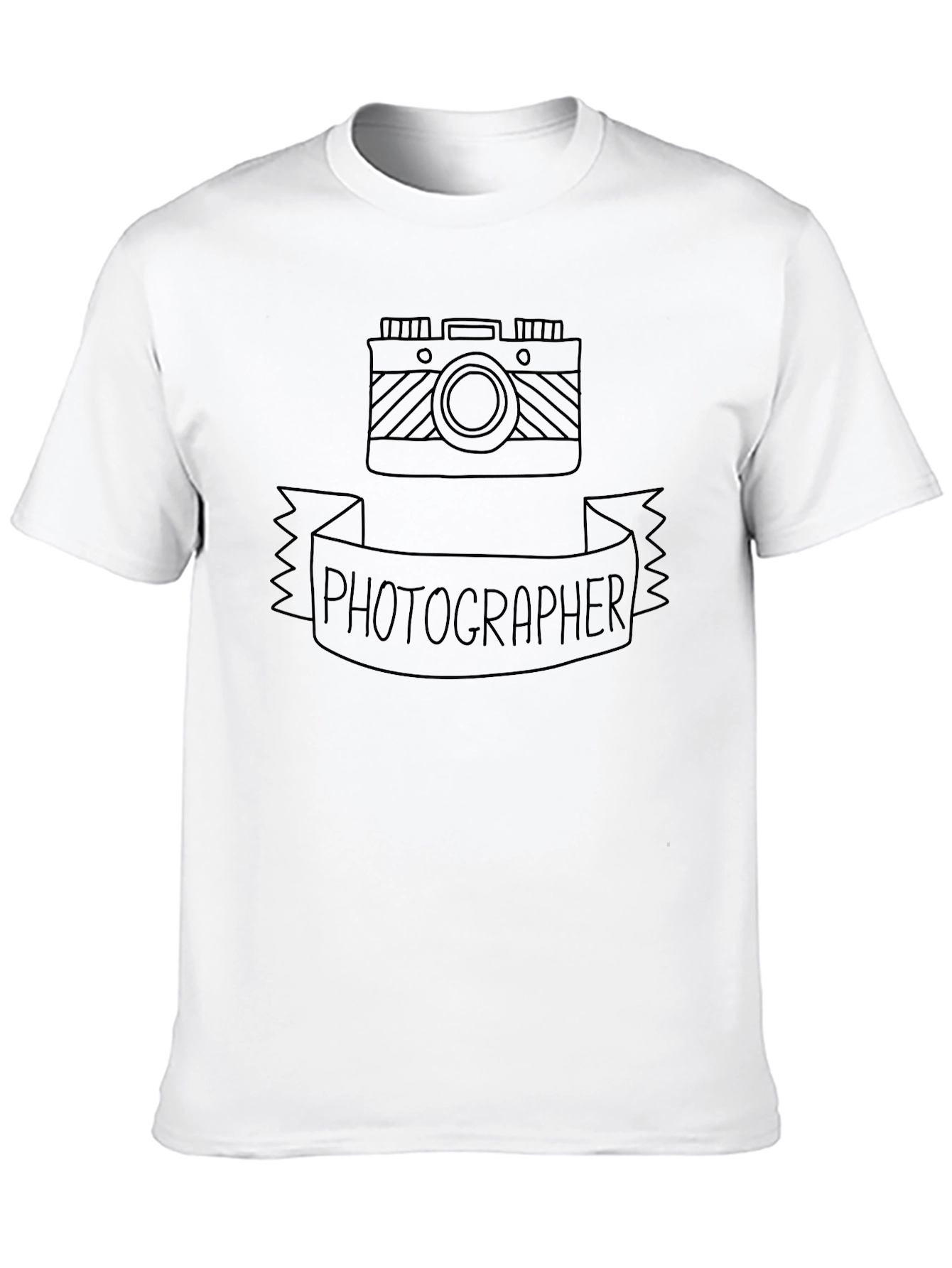Photographer Camera Graphic Tee - Black Crewneck T-Shirt