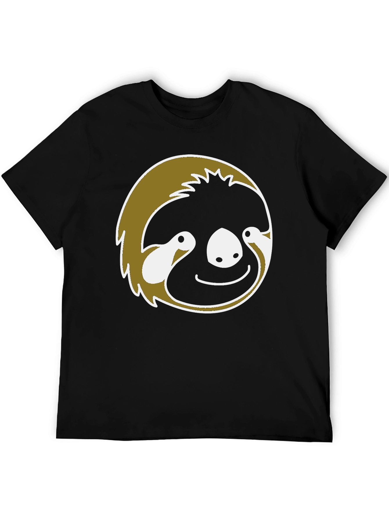 Sloth Face Graphic T-Shirt - Black