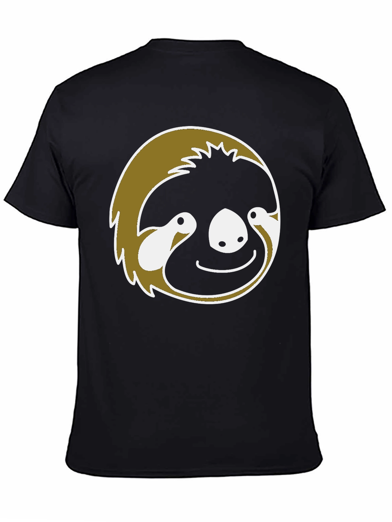 Sloth Face Graphic T-Shirt - Black