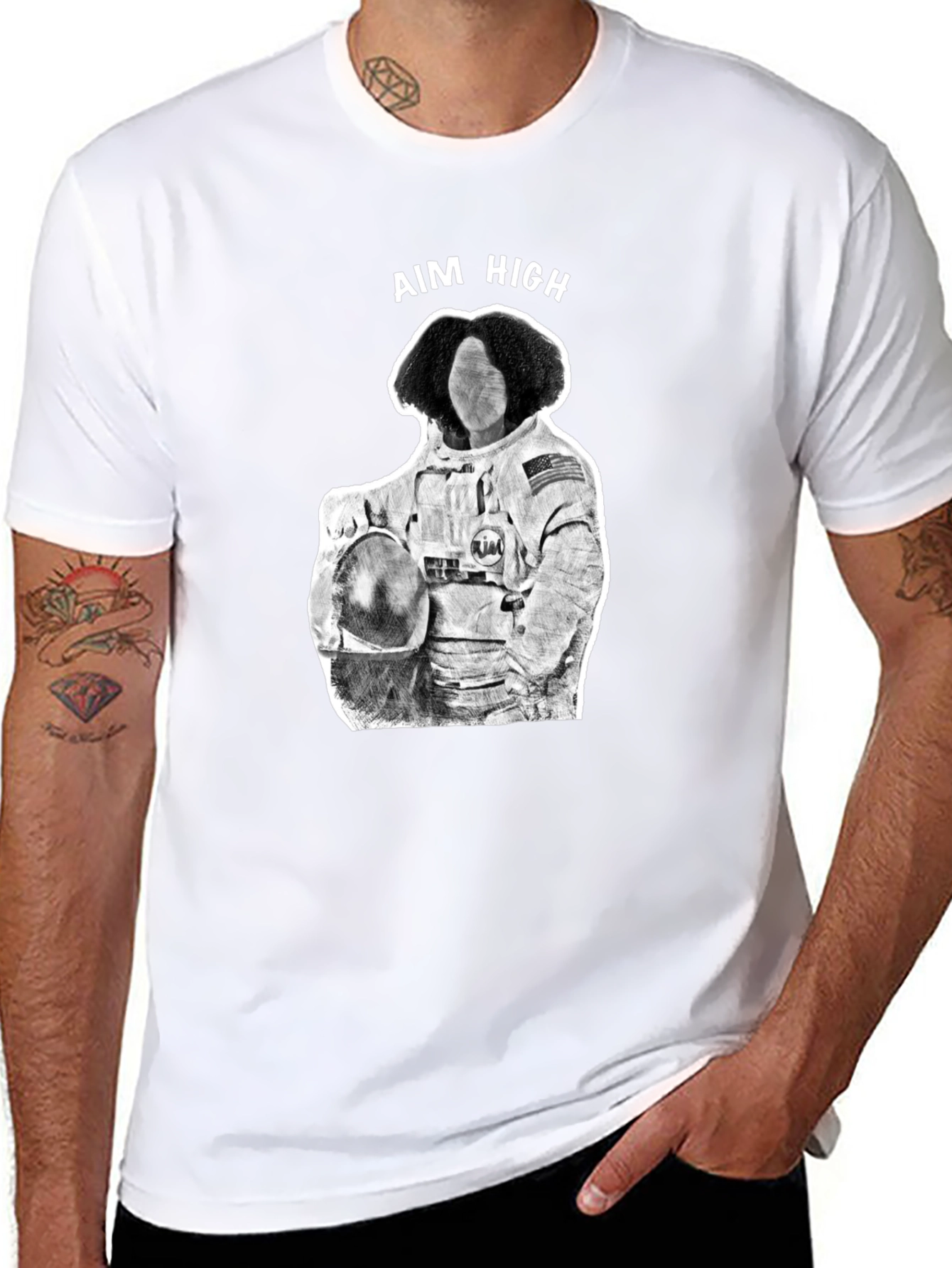 Aim High Astronaut Graphic Tee - Black