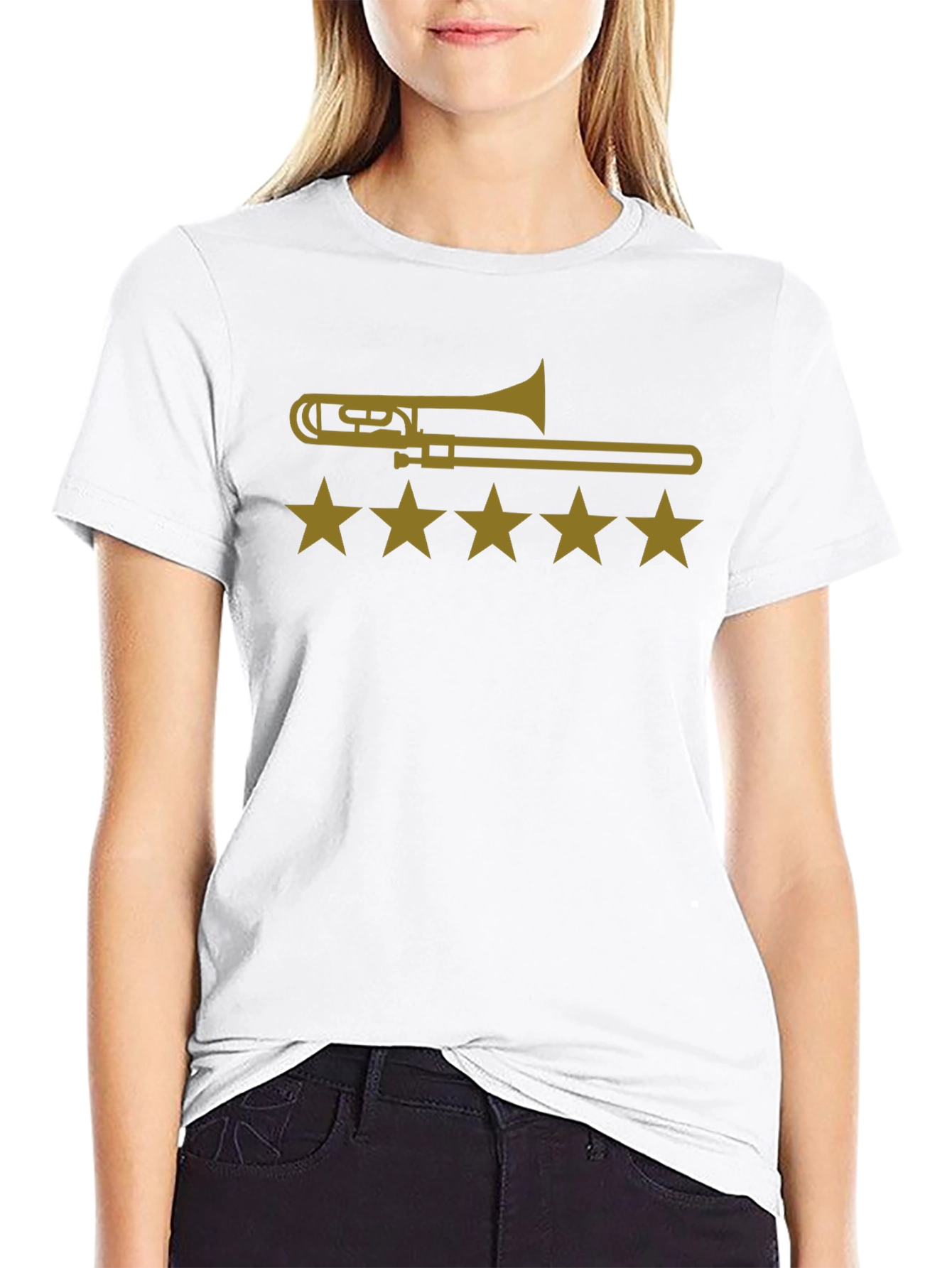 Trombone Star Rating Graphic Tee - Black