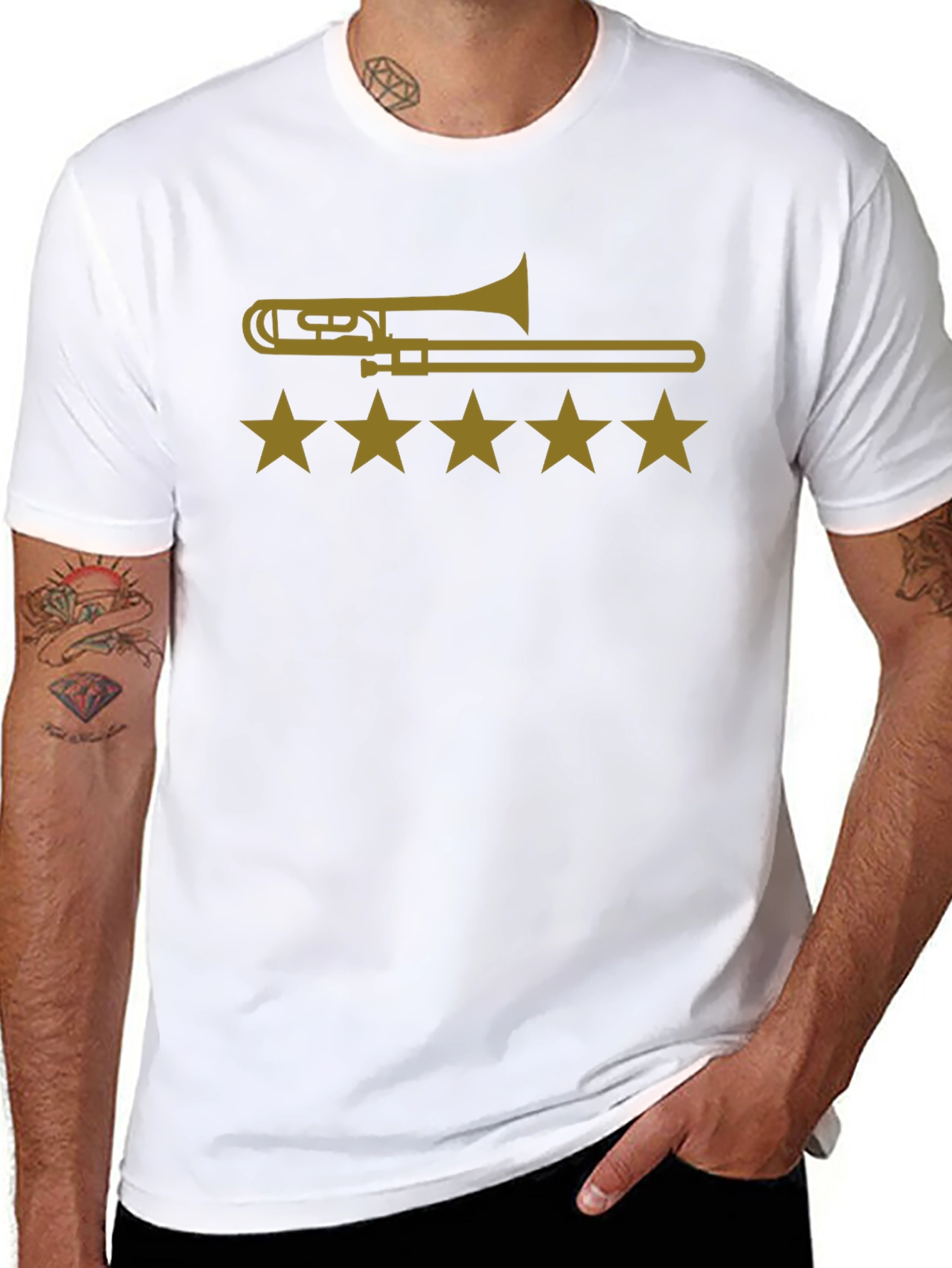 Trombone Star Rating Graphic Tee - Black