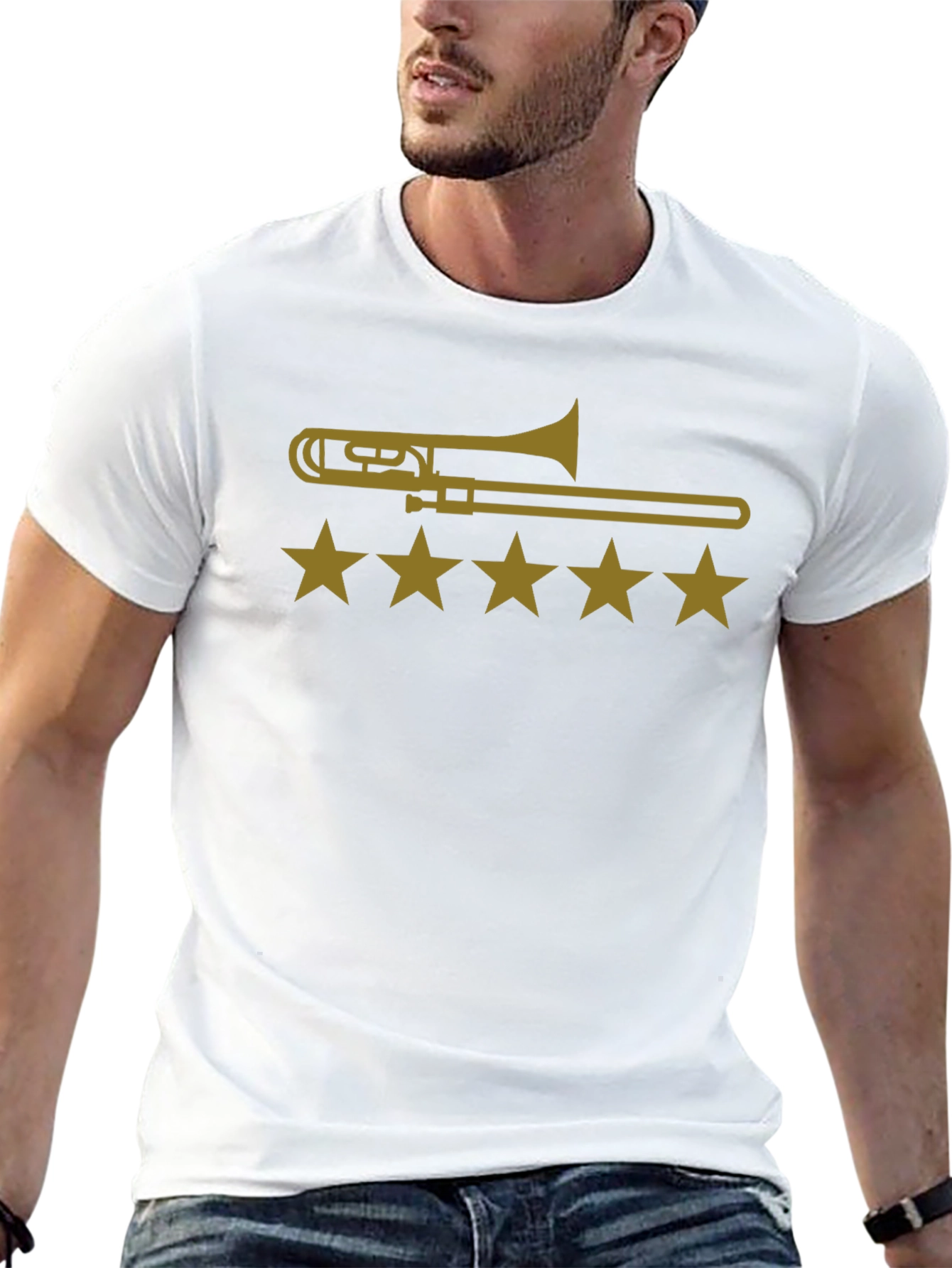 Trombone Star Rating Graphic Tee - Black