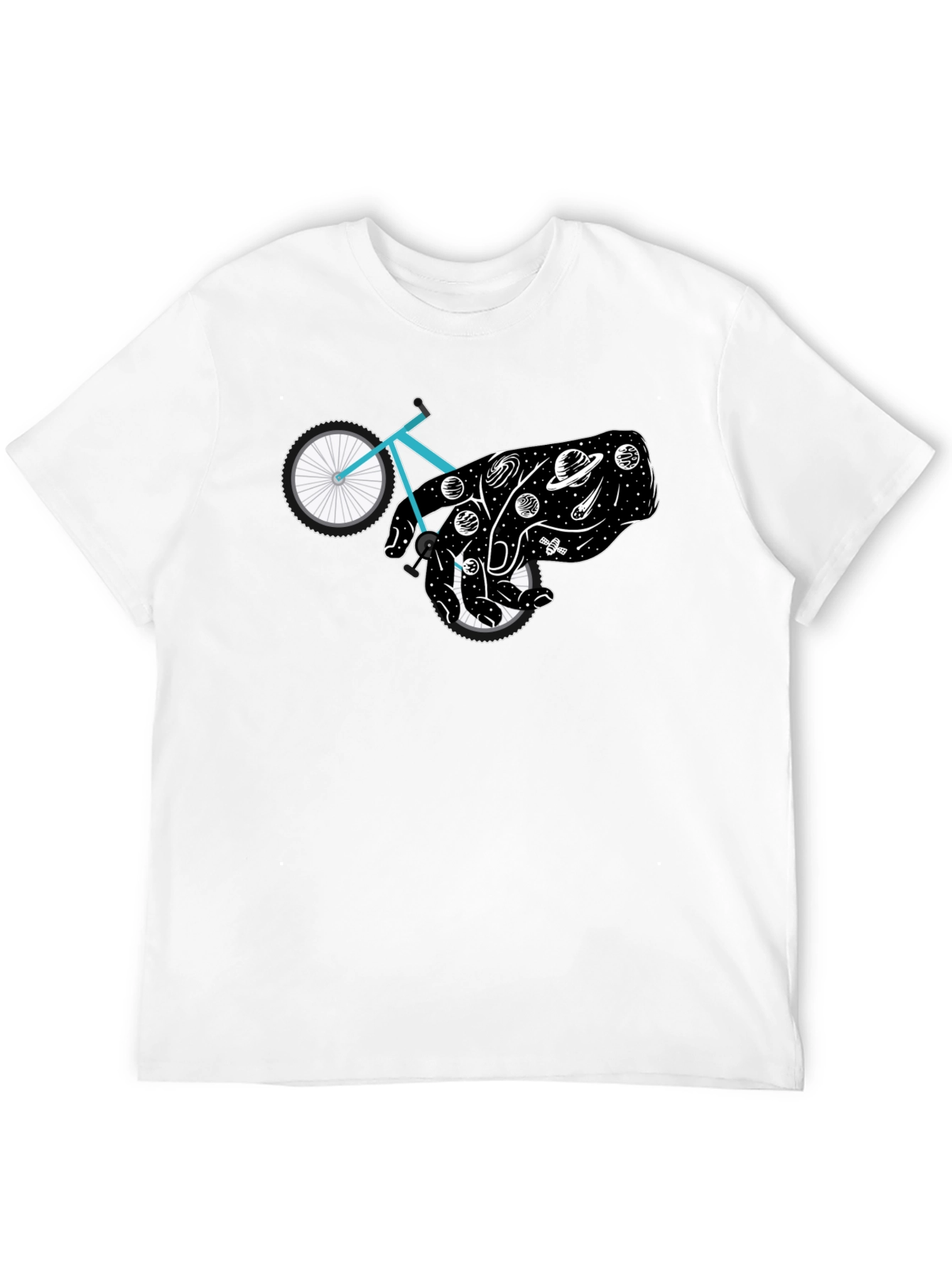 Cosmic Cyclist Black Graphic Tee