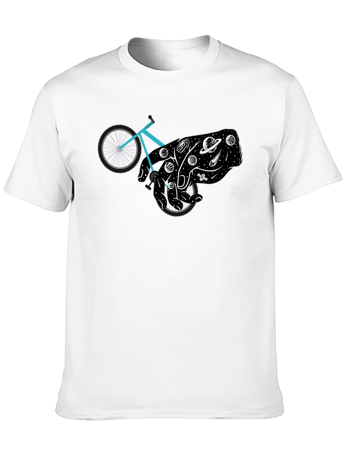 Cosmic Cyclist Black Graphic Tee
