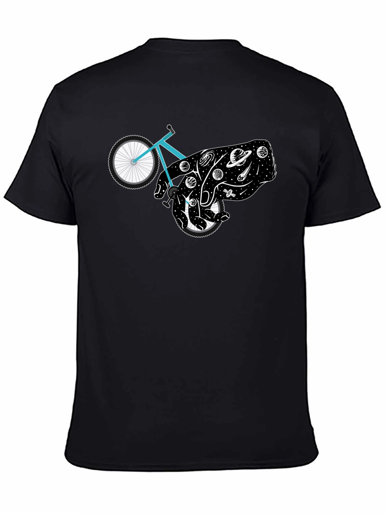 Cosmic Cyclist Black Graphic Tee