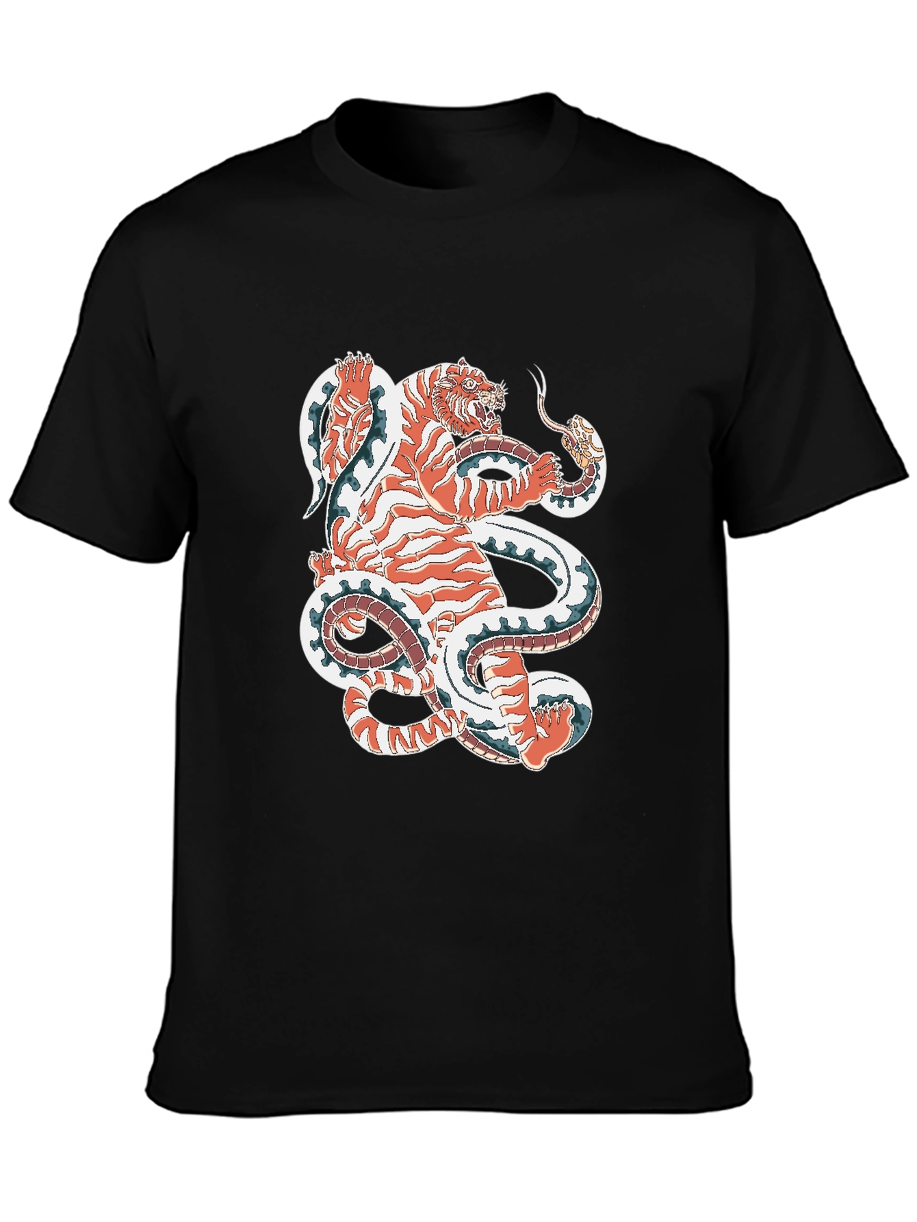 Tiger vs Snake Graphic Tee - Unique Design!