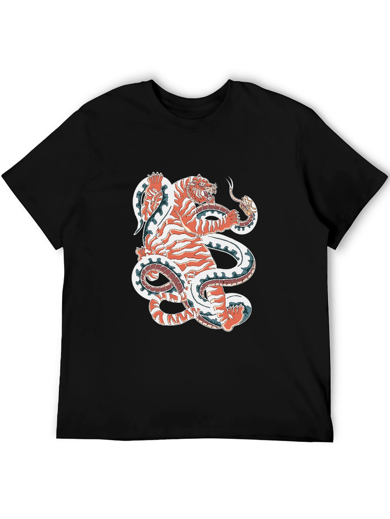 Tiger vs Snake Graphic Tee - Unique Design!