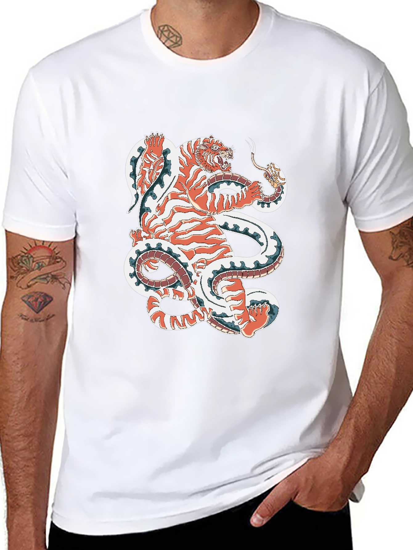 Tiger vs Snake Graphic Tee - Unique Design!