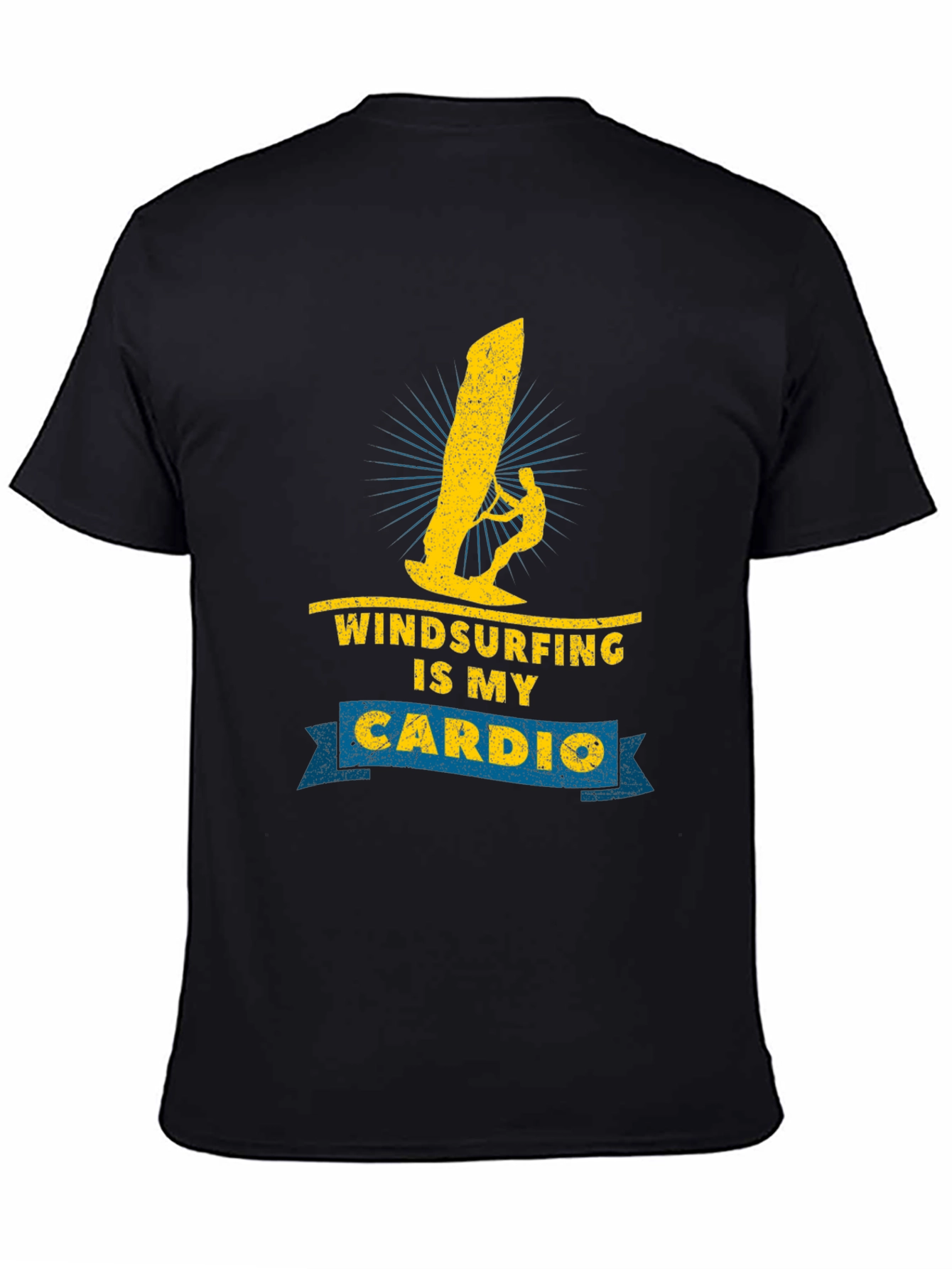 Windsurfing is My Cardio Black T-Shirt
