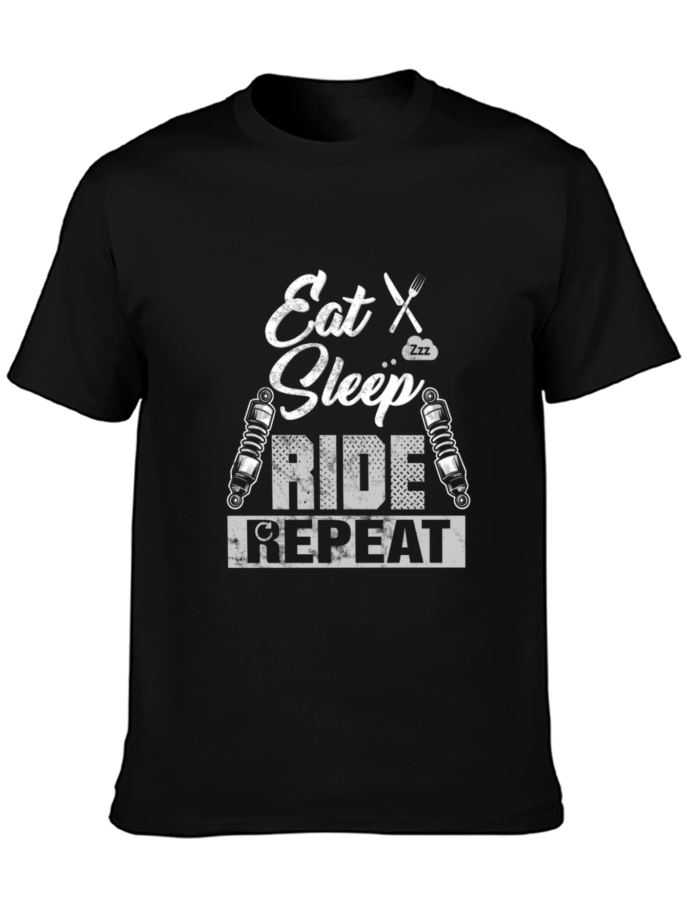 Eat Sleep Ride Repeat Graphic Tee - Biker T-Shirt