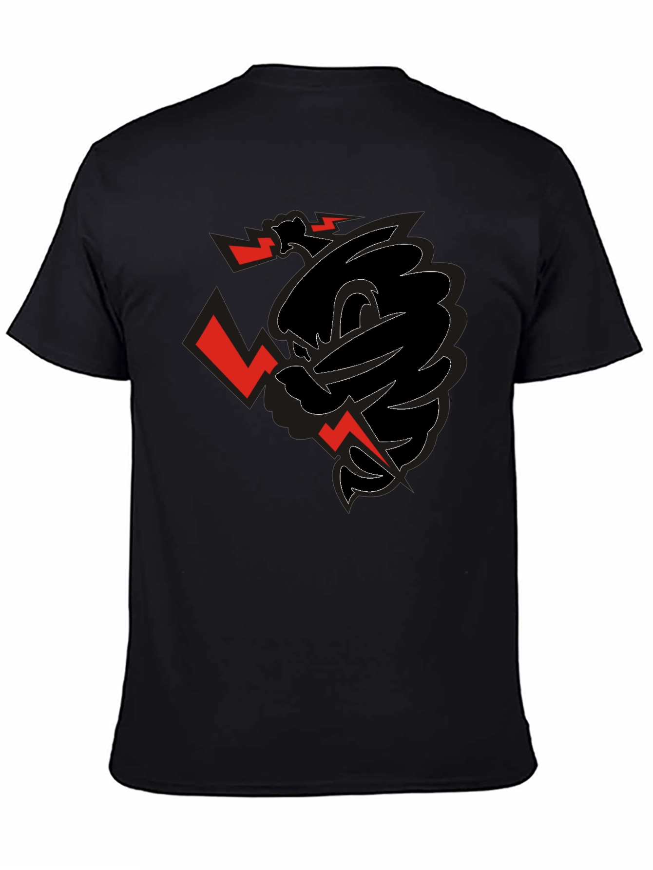 Edgy Graphic Print Black T-Shirt for Men